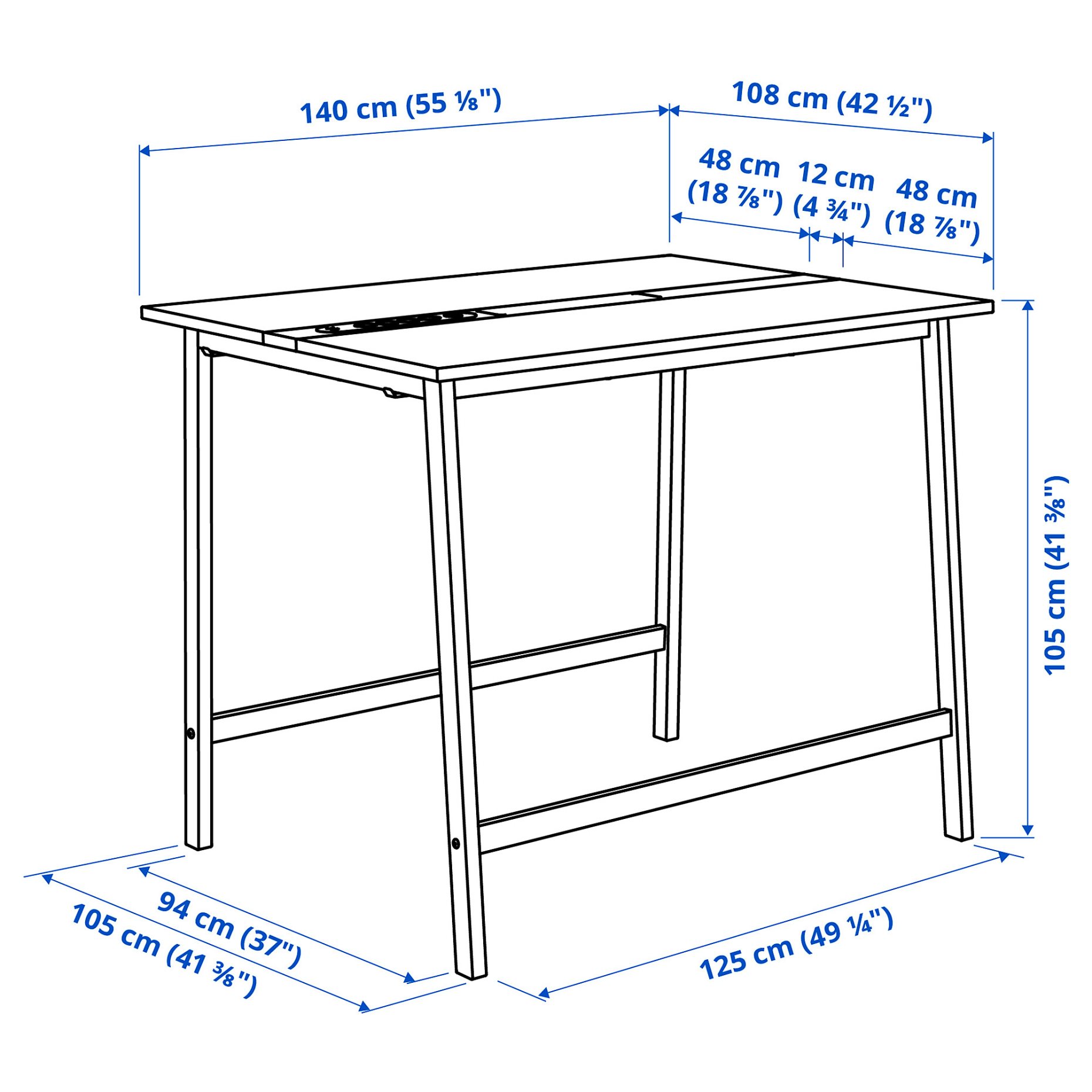 MITTZON, conference table, 140x108x105 cm, 395.334.41