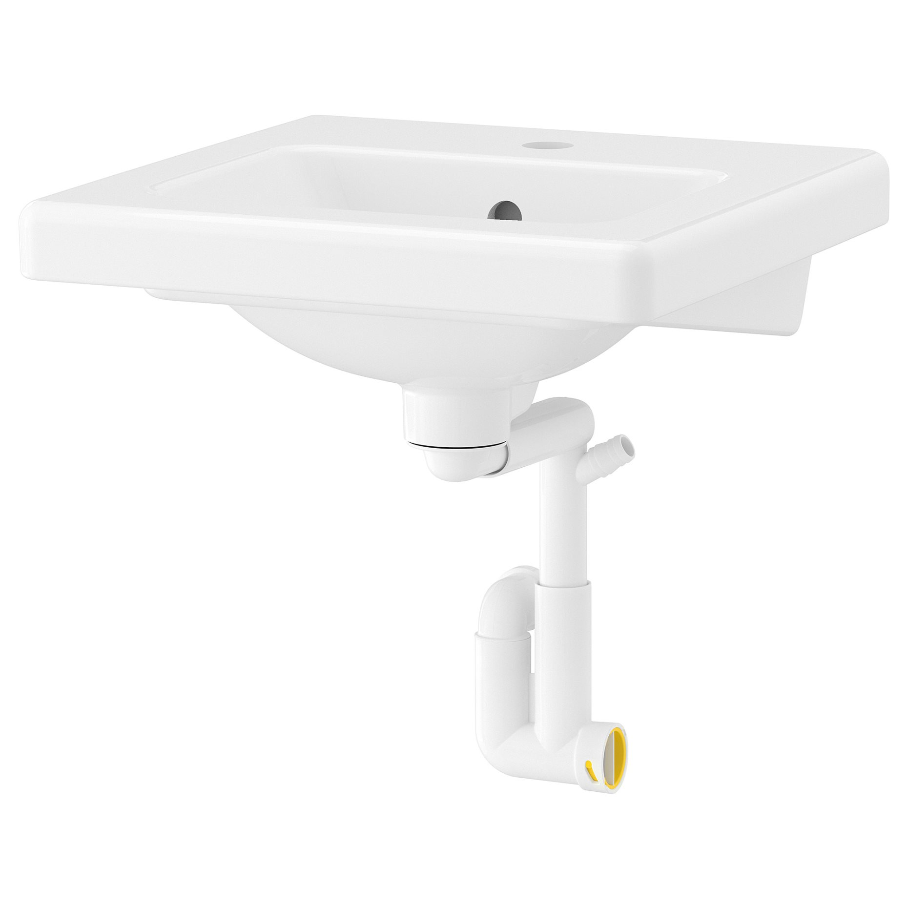 TVÄLLEN, wash-basin with water trap, 44x43 cm, 395.469.00