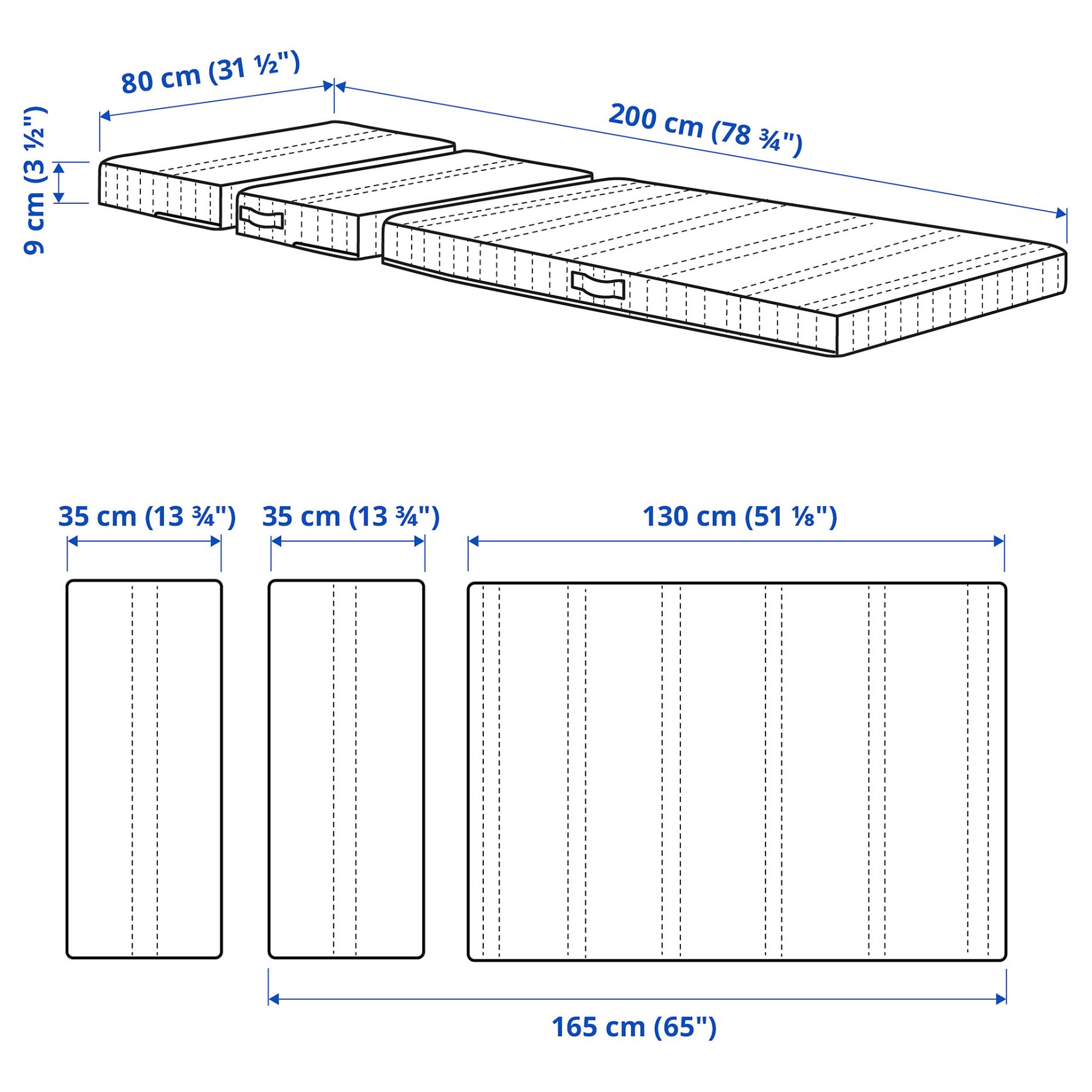 NATTSMYG, foam mattress for extendable bed, 403.393.77