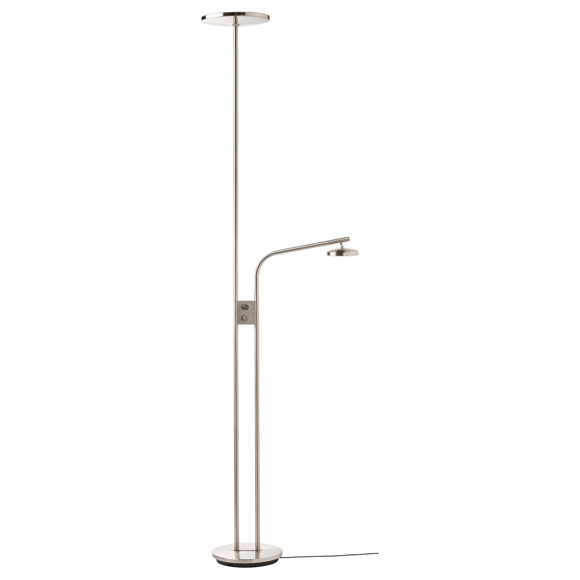 ISJAKT, floor uplighter/reading lamp dimmable with built-in LED light source, 180 cm, 404.597.08