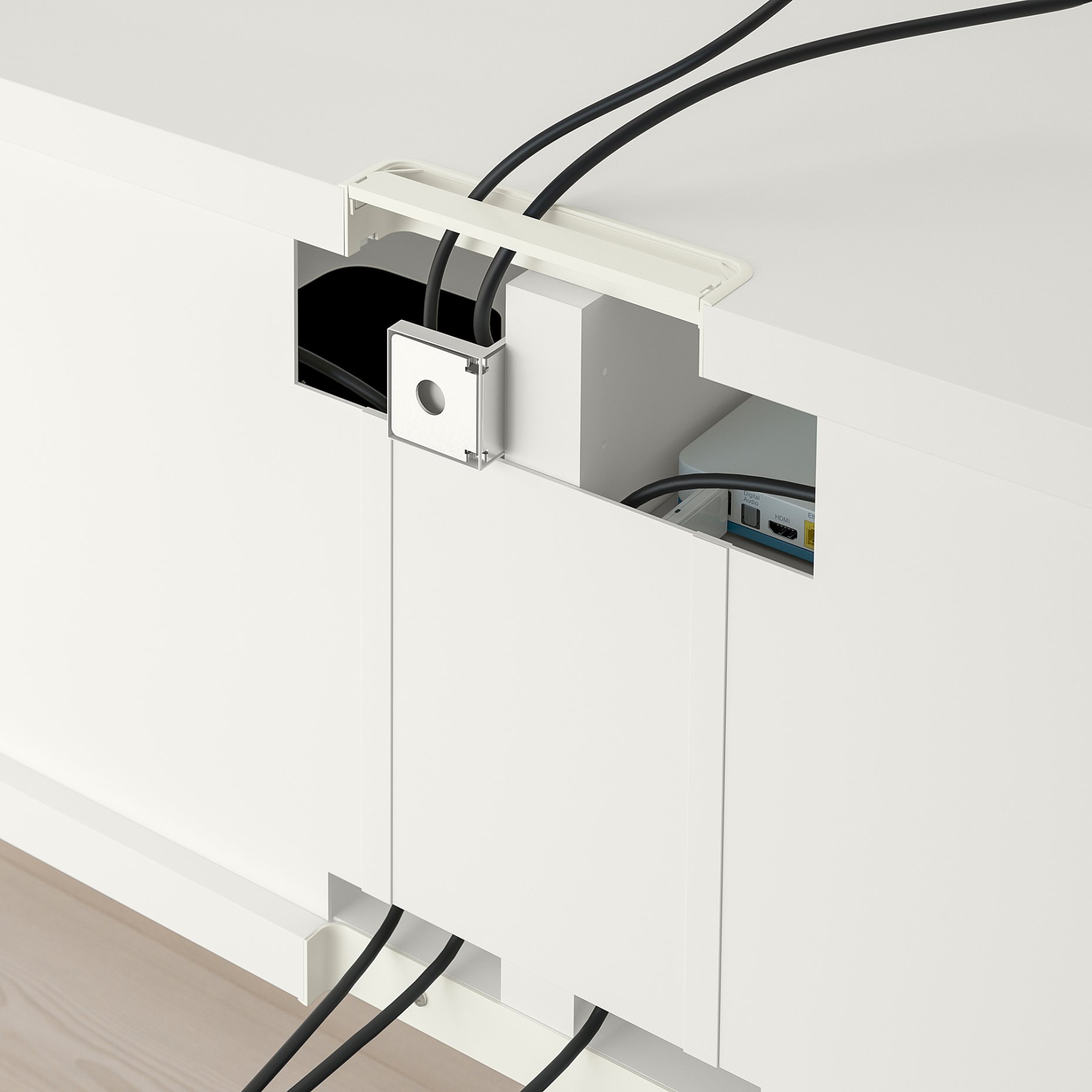 BESTÅ, TV storage combination/glass doors/drawers push open, 240x42x190 cm, 494.113.02