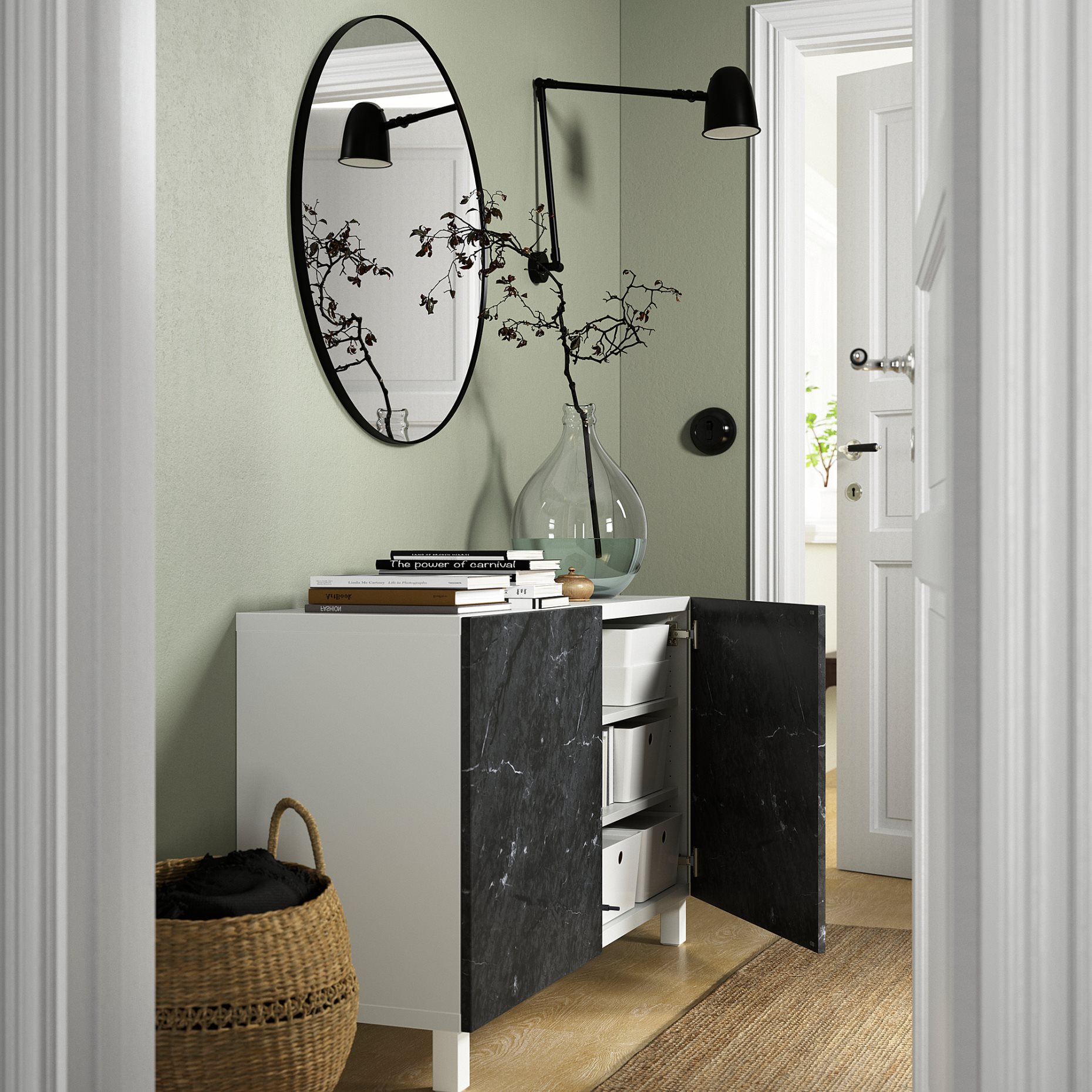 BESTÅ, storage combination with doors, 120x42x74 cm, 494.214.38