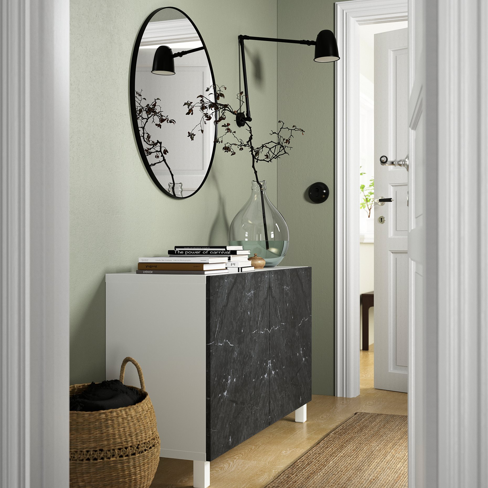 BESTÅ, storage combination with doors, 120x42x74 cm, 494.214.38