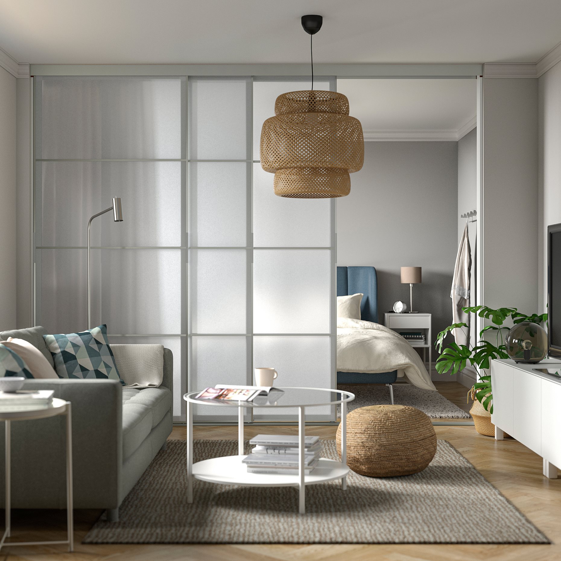 SKYTTA/SVARTISDAL, sliding door combination, 301x240 cm, 494.240.50