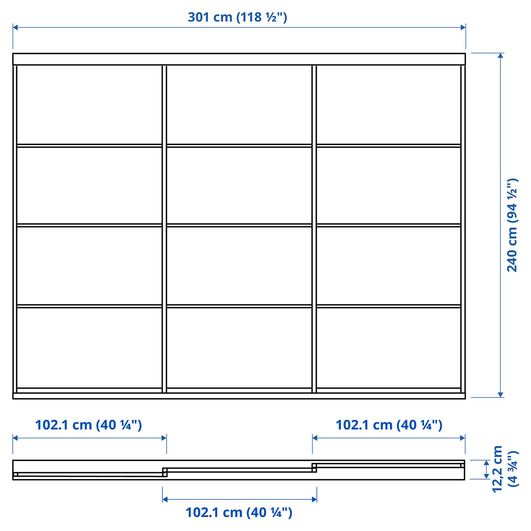 SKYTTA/SVARTISDAL, sliding door combination, 301x240 cm, 494.240.50