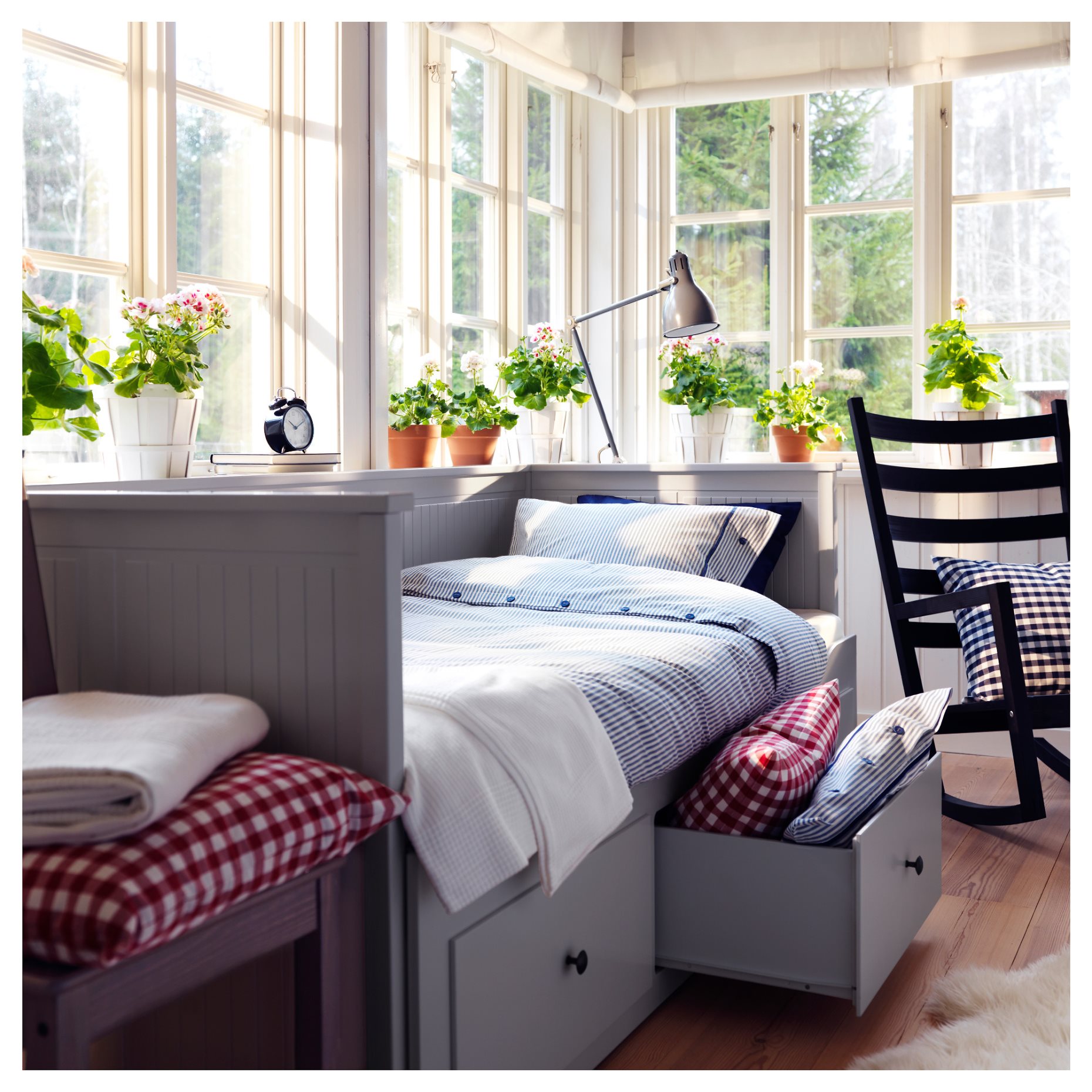 HEMNES, κρεβάτι επισκέπτη day bed 3 συρτάρια/2 στρώματα, 80x200 cm, 494.281.14