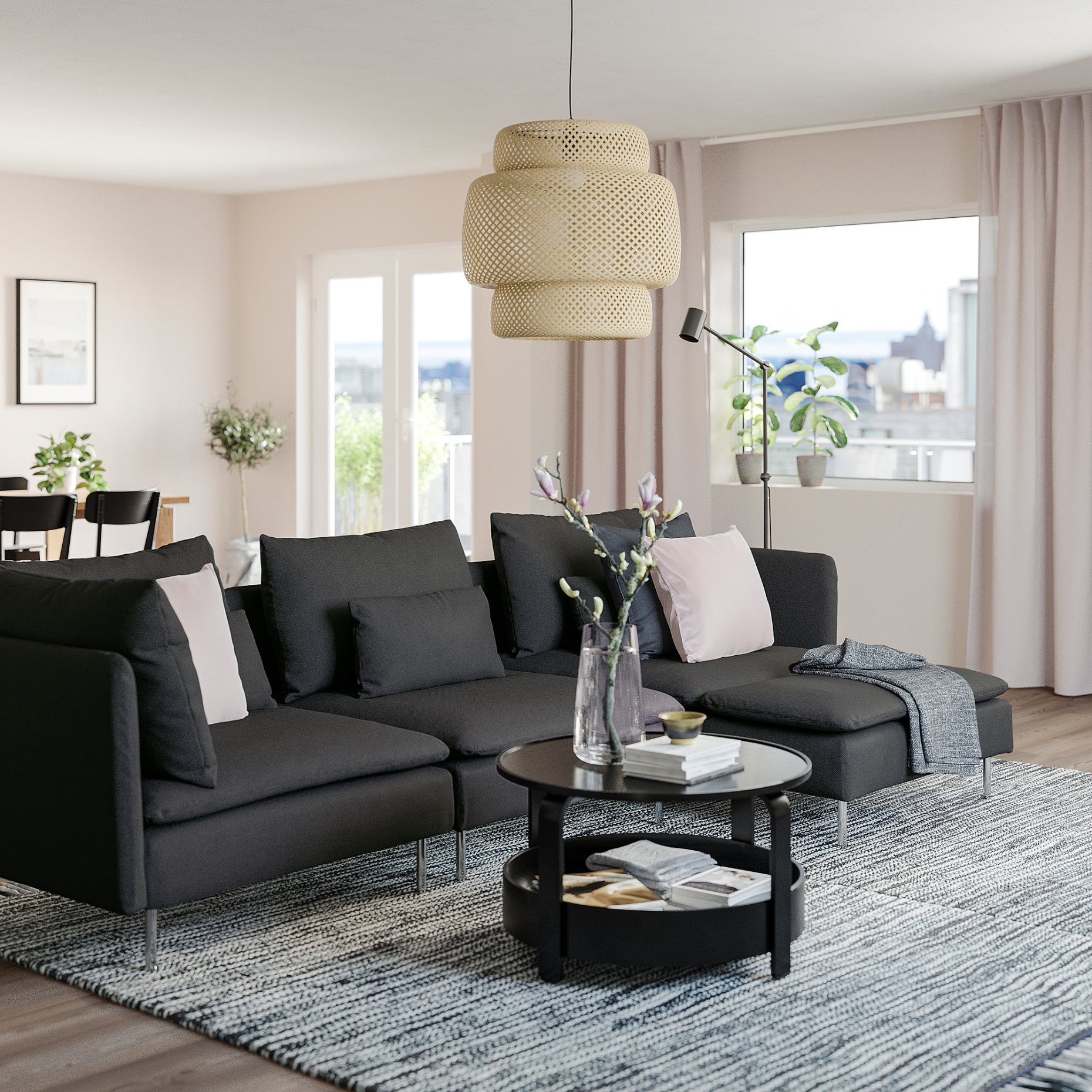 SÖDERHAMN, 4-seat sofa with chaise longue, 494.496.11