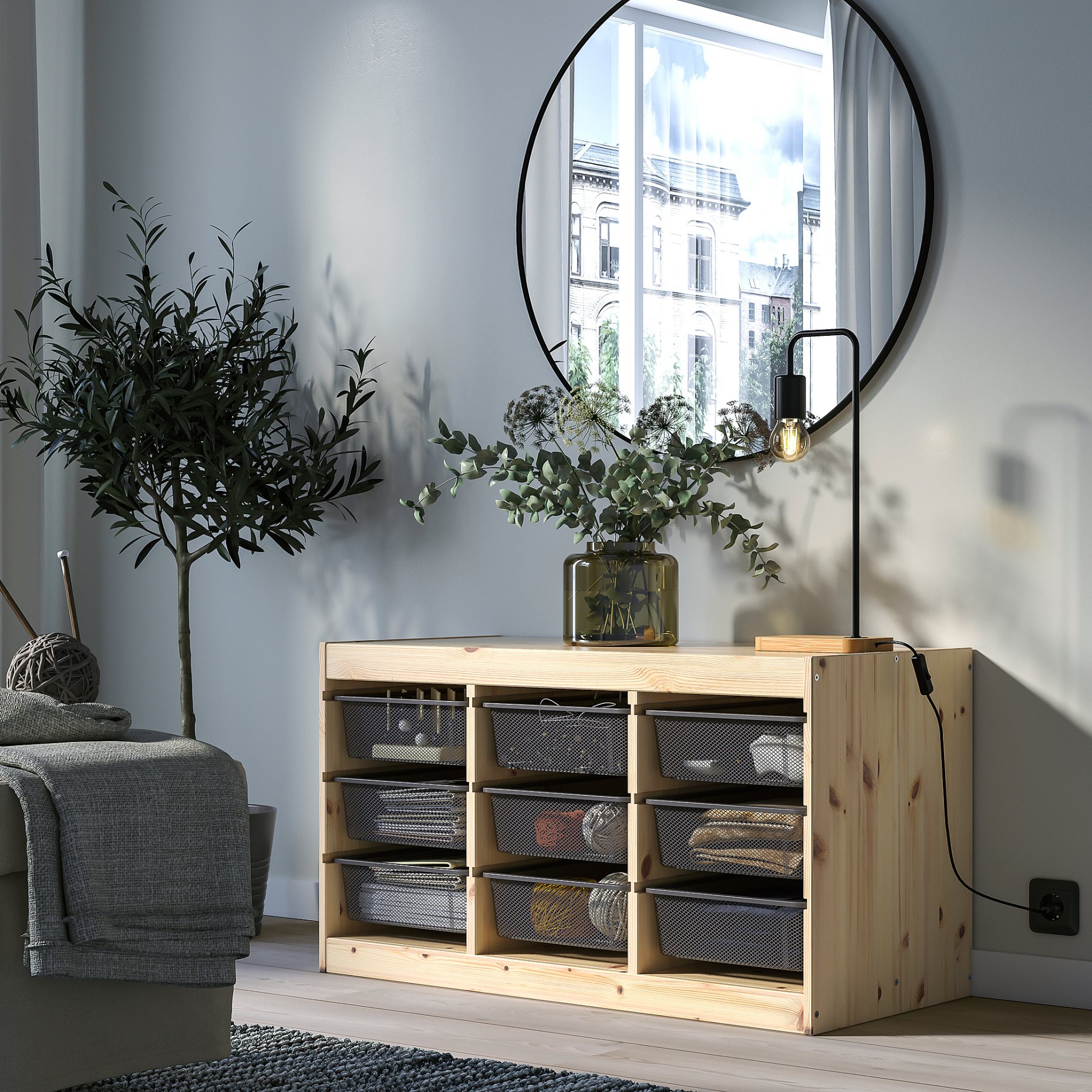 TROFAST, παιδικό έπιπλο αποθήκευσης με κουτιά, 93x44x52 cm, 494.808.28