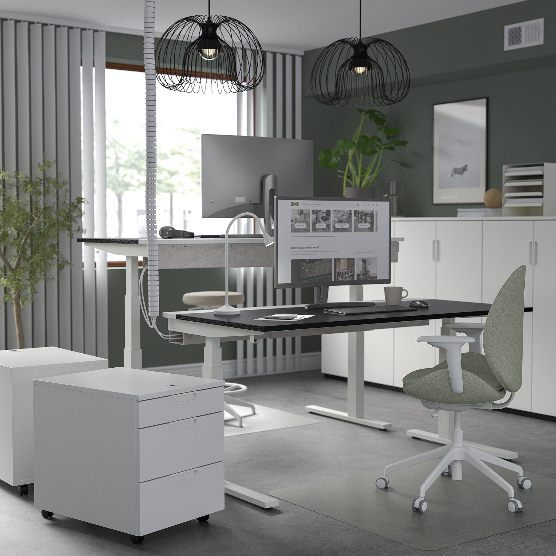 MITTZON, desk sit/stand/electric, 160x60 cm, 495.292.07