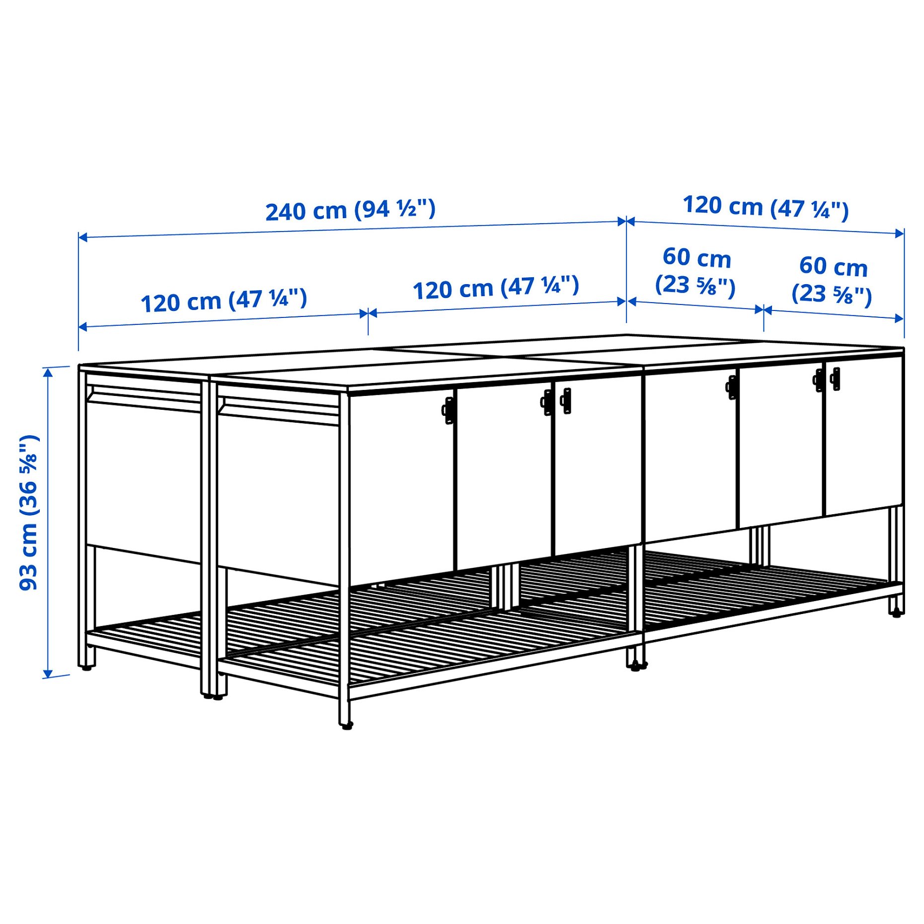 BATSKAR, kitchen island/outdoor, 240x120 cm, 495.478.24