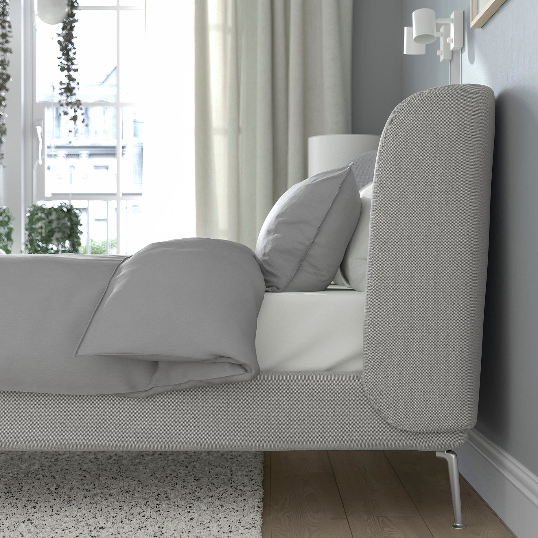 TUFJORD, κρεβάτι με επένδυση, 140x200 cm, 495.553.19