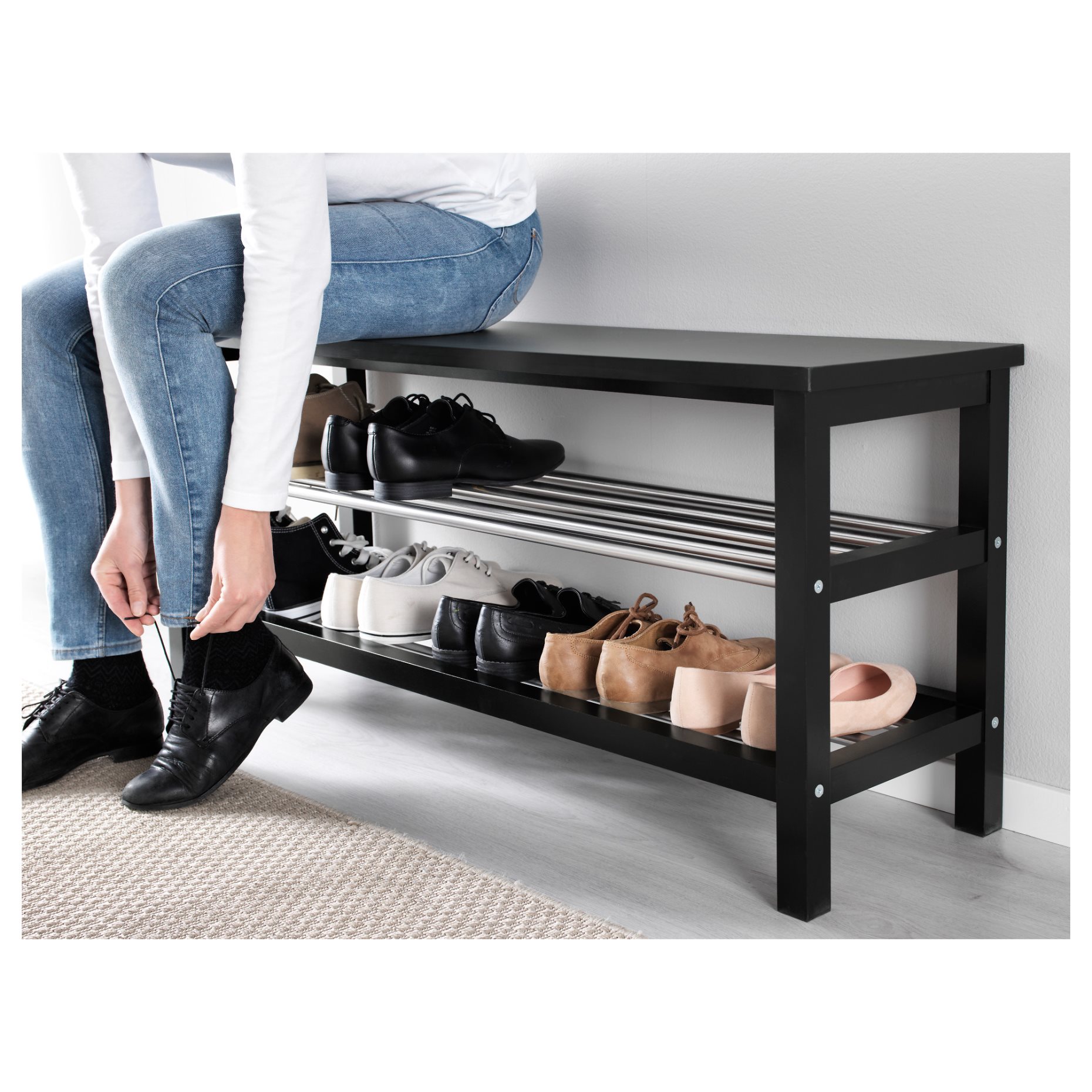 TJUSIG, bench with shoe storage, 501.527.03