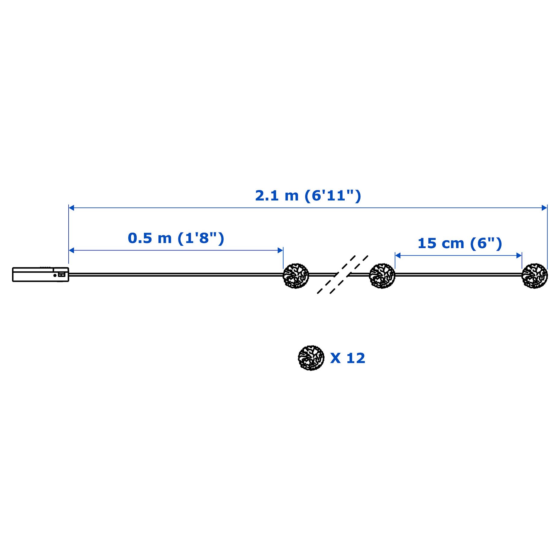 LIVSÅR, LED lighting chain with 12 lights indoor/battery-operated, 504.213.57