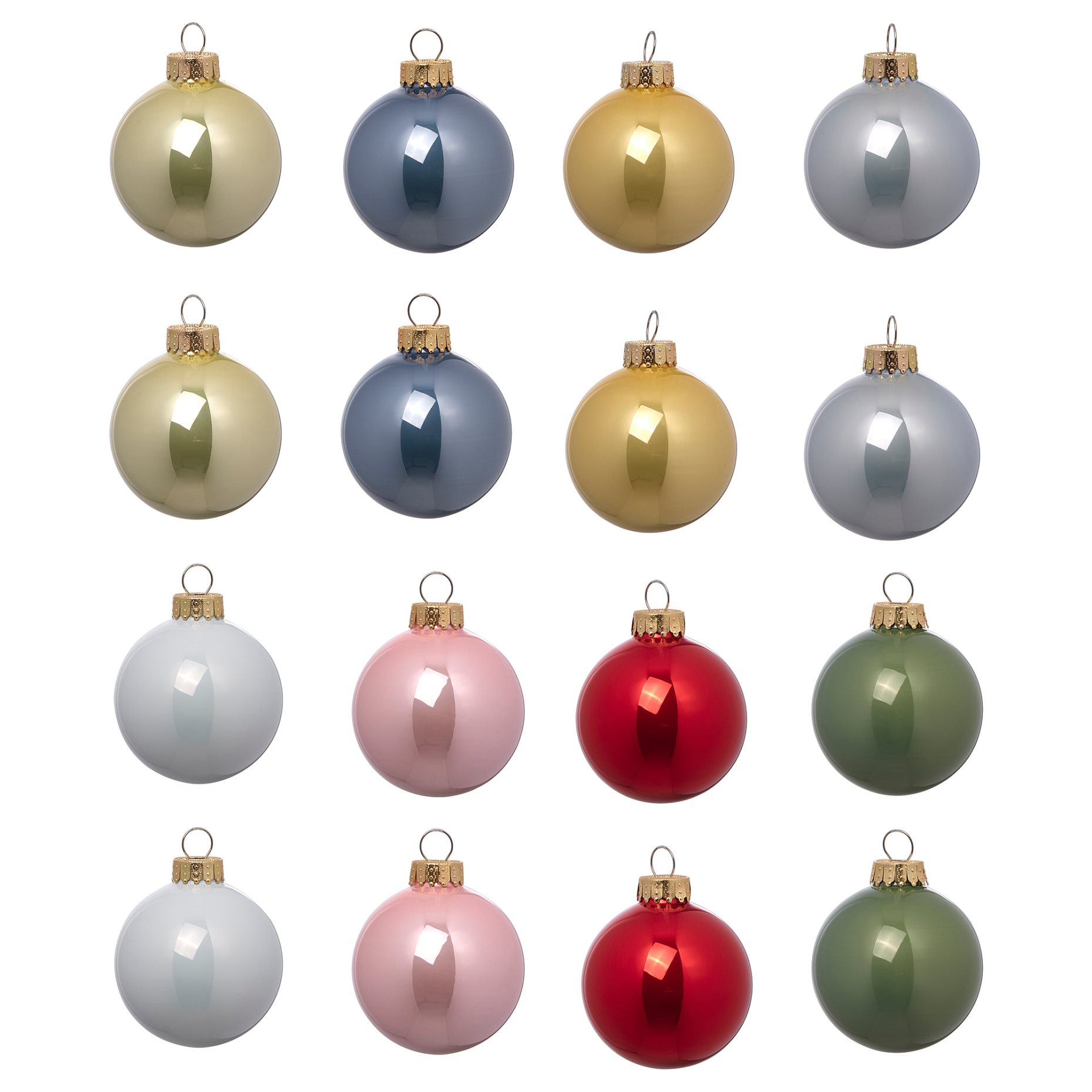 VINTERFINT, decoration bauble/glass/16 pack, 6 cm, 505.304.03