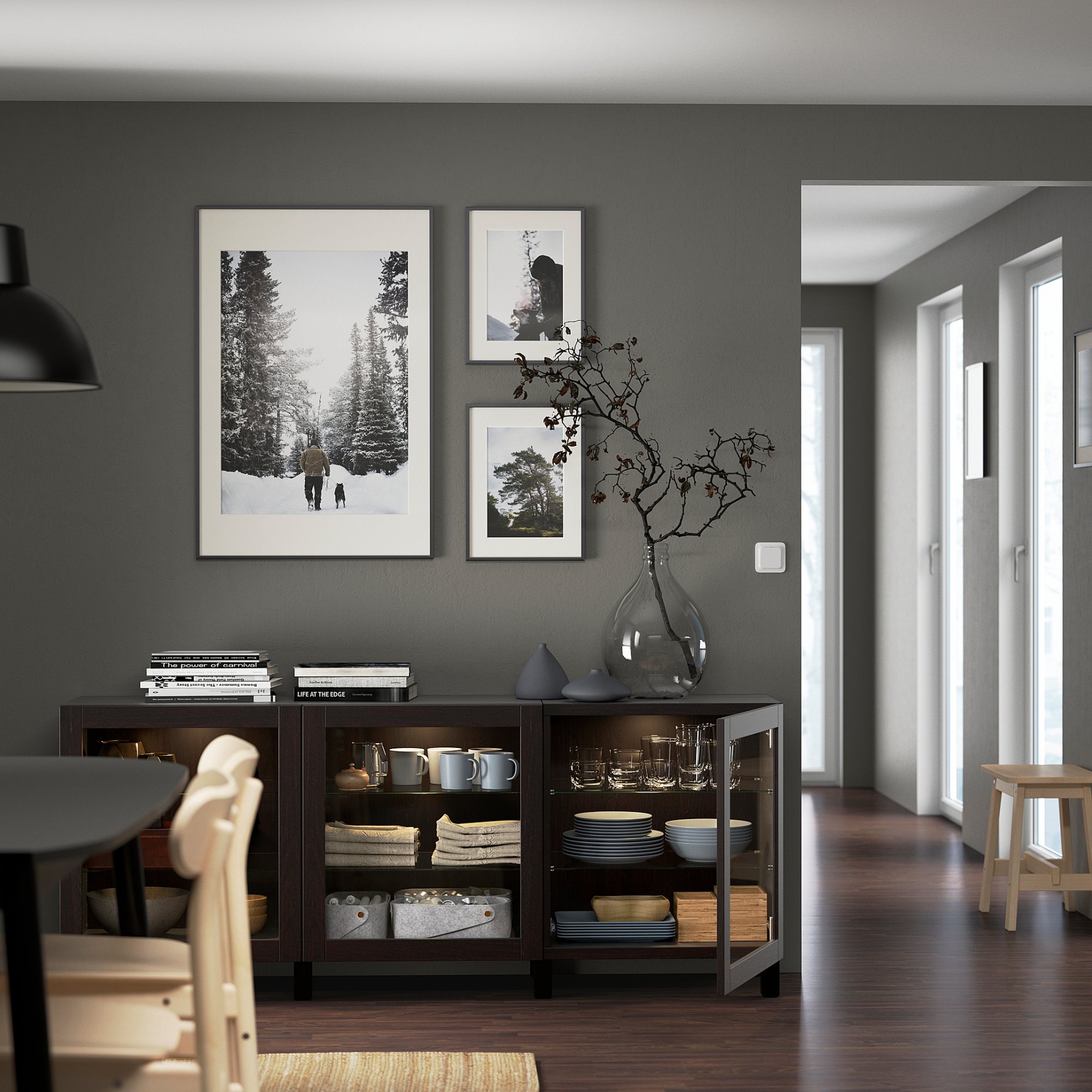 BESTÅ, storage combination with doors, 180x42x74 cm, 591.399.10
