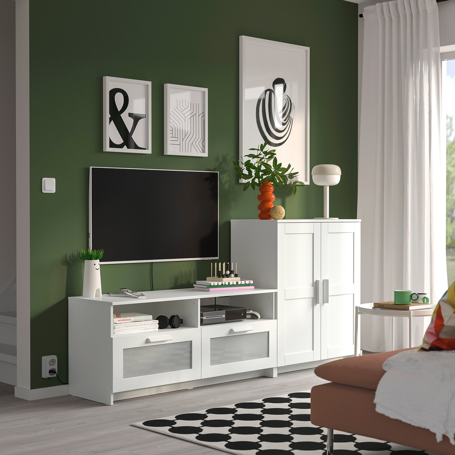 BRIMNES, σύνθεση αποθήκευσης TV, 591.843.37