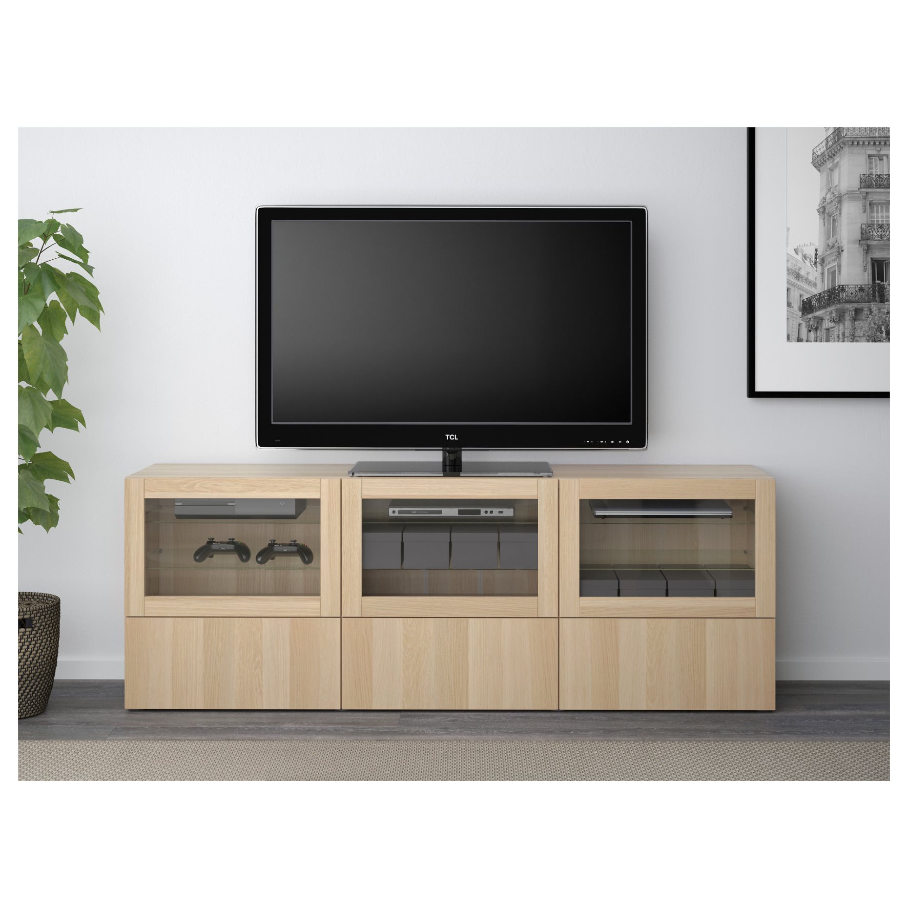 BESTÅ, TV bench with doors and drawers, 180x40x64 cm, 591.943.03