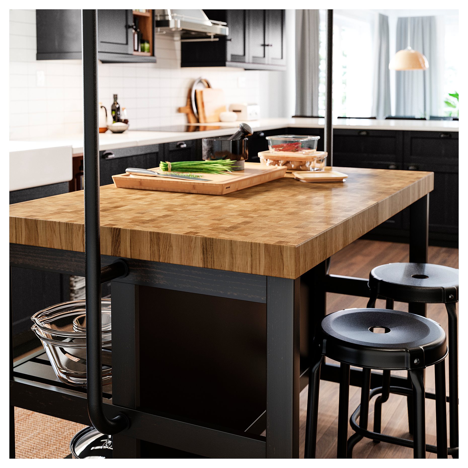 VADHOLMA, kitchen island with rack, 592.762.28