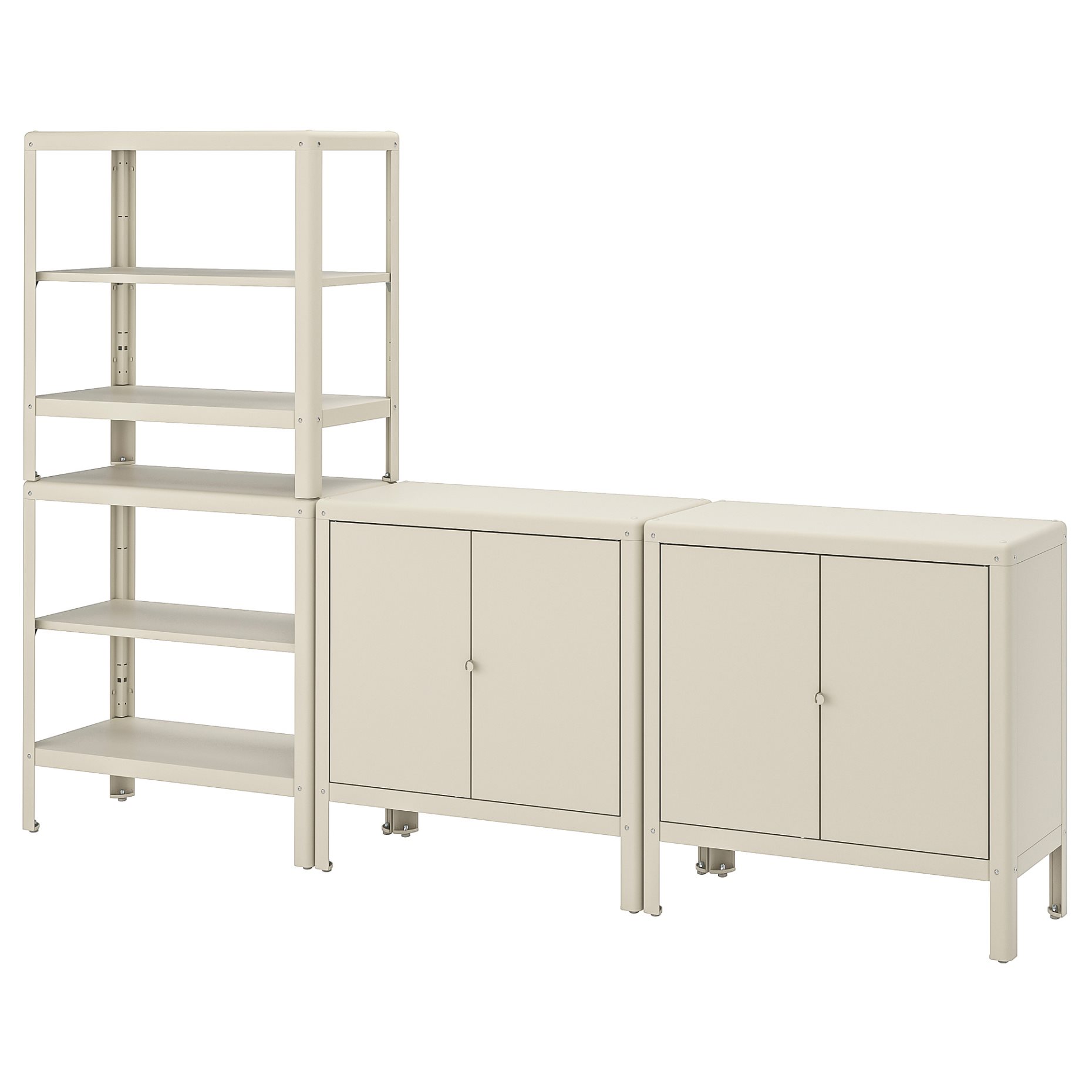 KOLBJÖRN, shelving unit with 2 cabinets, 161x37x161 cm, 592.916.34
