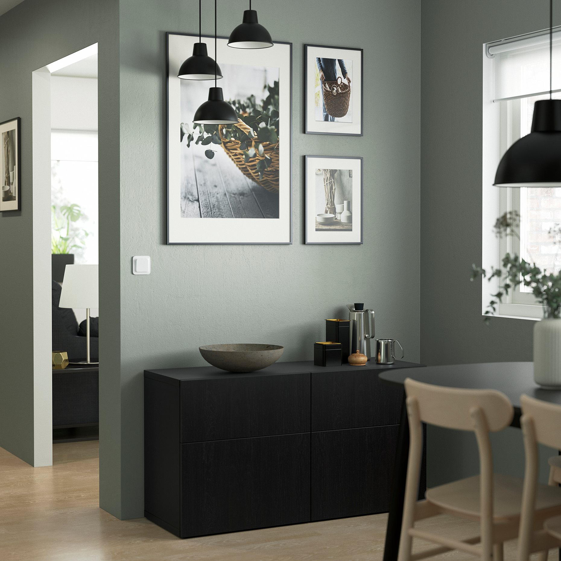 BESTÅ, storage combination with doors/drawers soft-closing, 120x42x65 cm, 593.246.15
