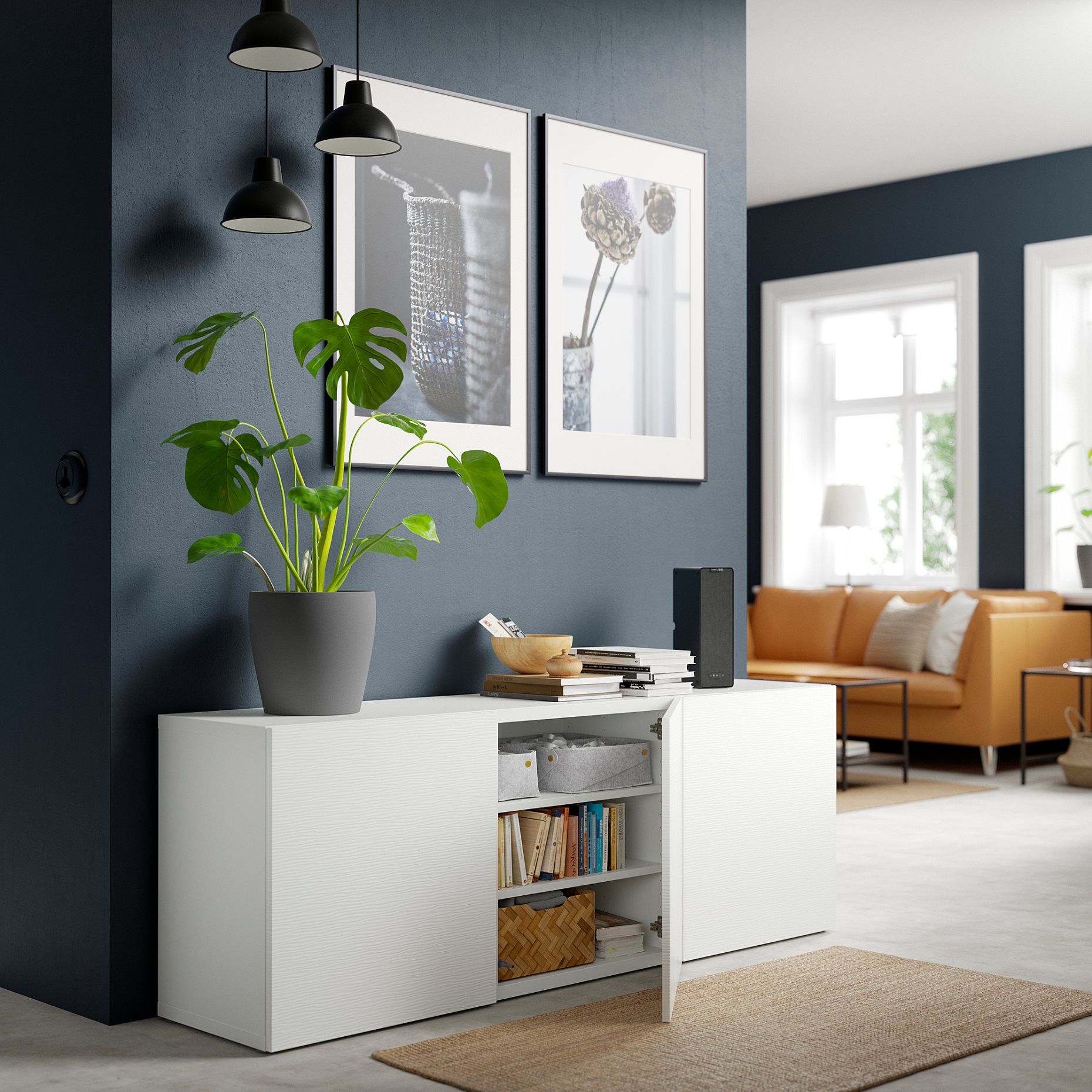 BESTÅ, storage combination with doors, 180x42x65 cm, 594.347.51