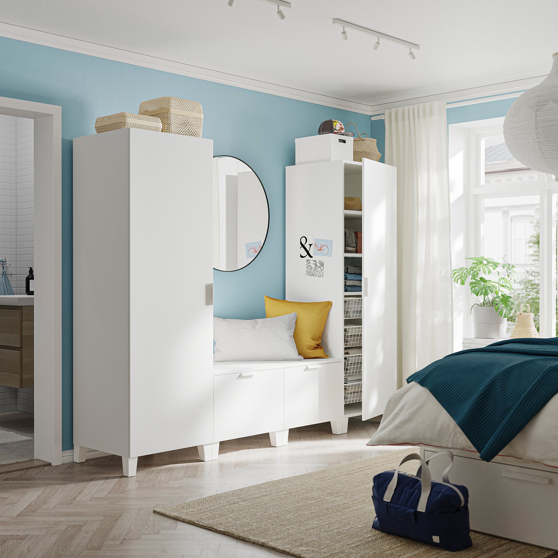 PLATSA, wardrobe with 4 doors, 240x57x191, 594.371.27