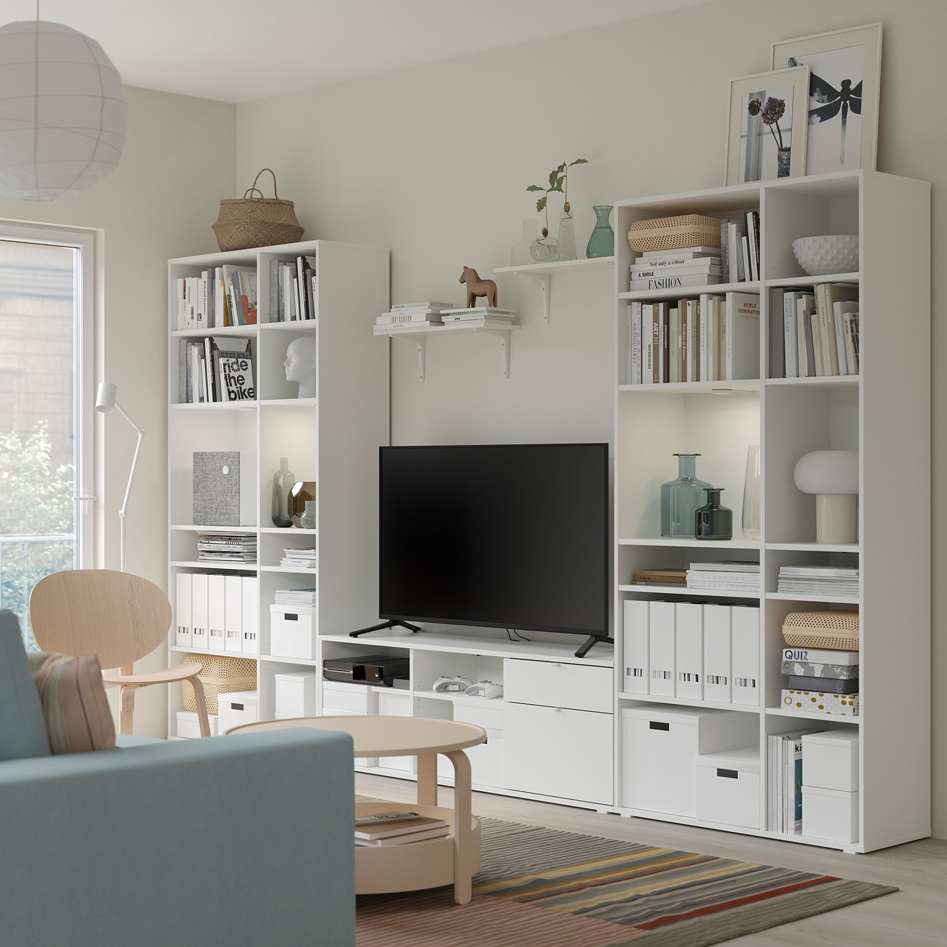 VIHALS, TV/storage combination, 337x37x200 cm, 594.406.10