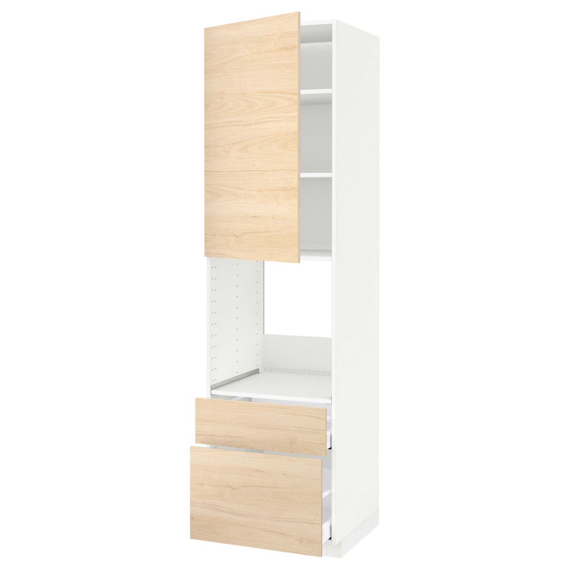 METOD, high cabinet for oven with door/2 drawers, 60x60x220 cm, 594.671.62