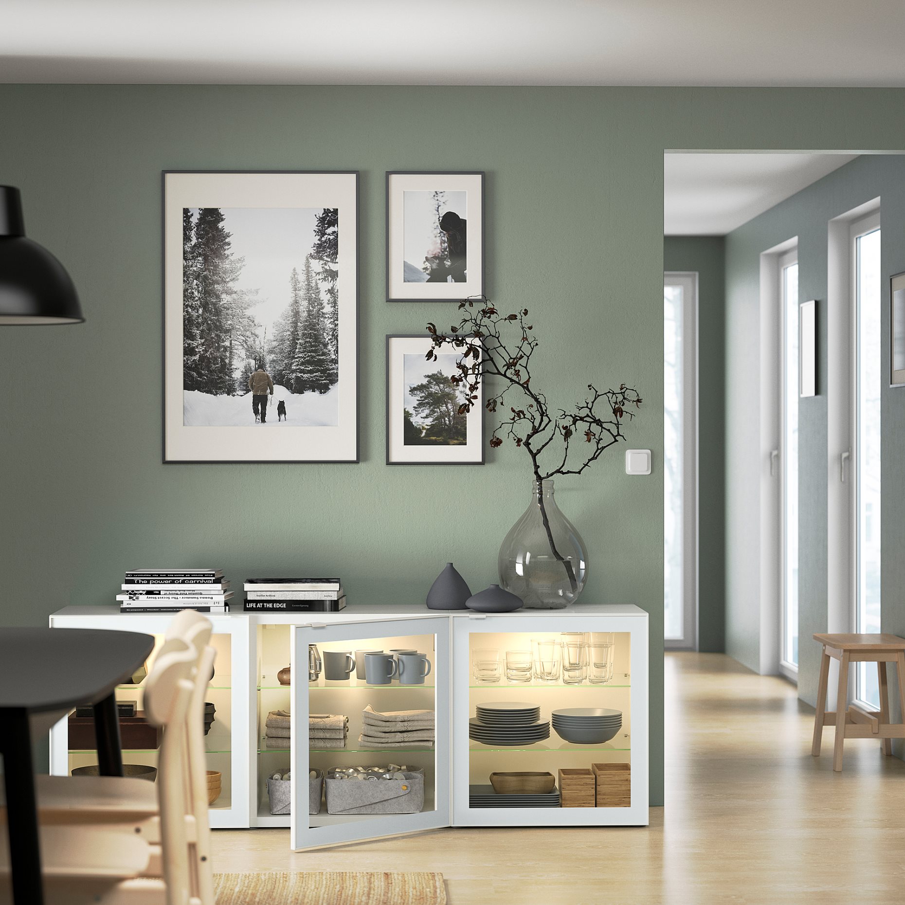 BESTÅ, storage combination with doors, 180x42x65 cm, 594.888.19