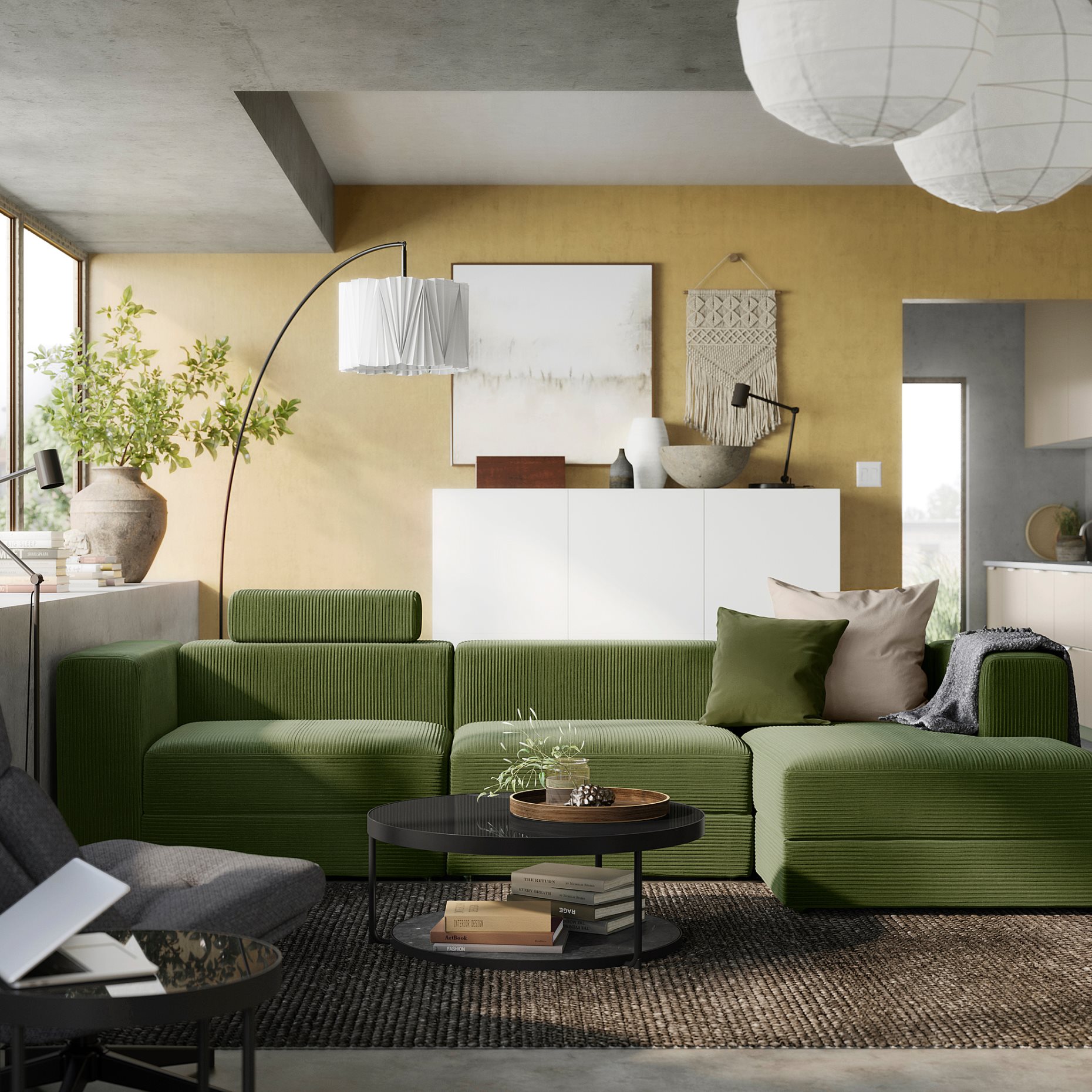 JÄTTEBO, 4-seat modular sofa with chaise longue/right with headrest, 595.109.00