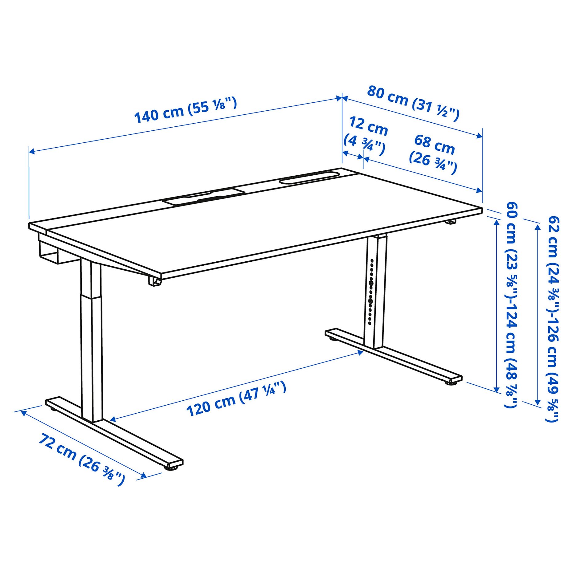 MITTZON, desk, 140x80 cm, 595.281.13