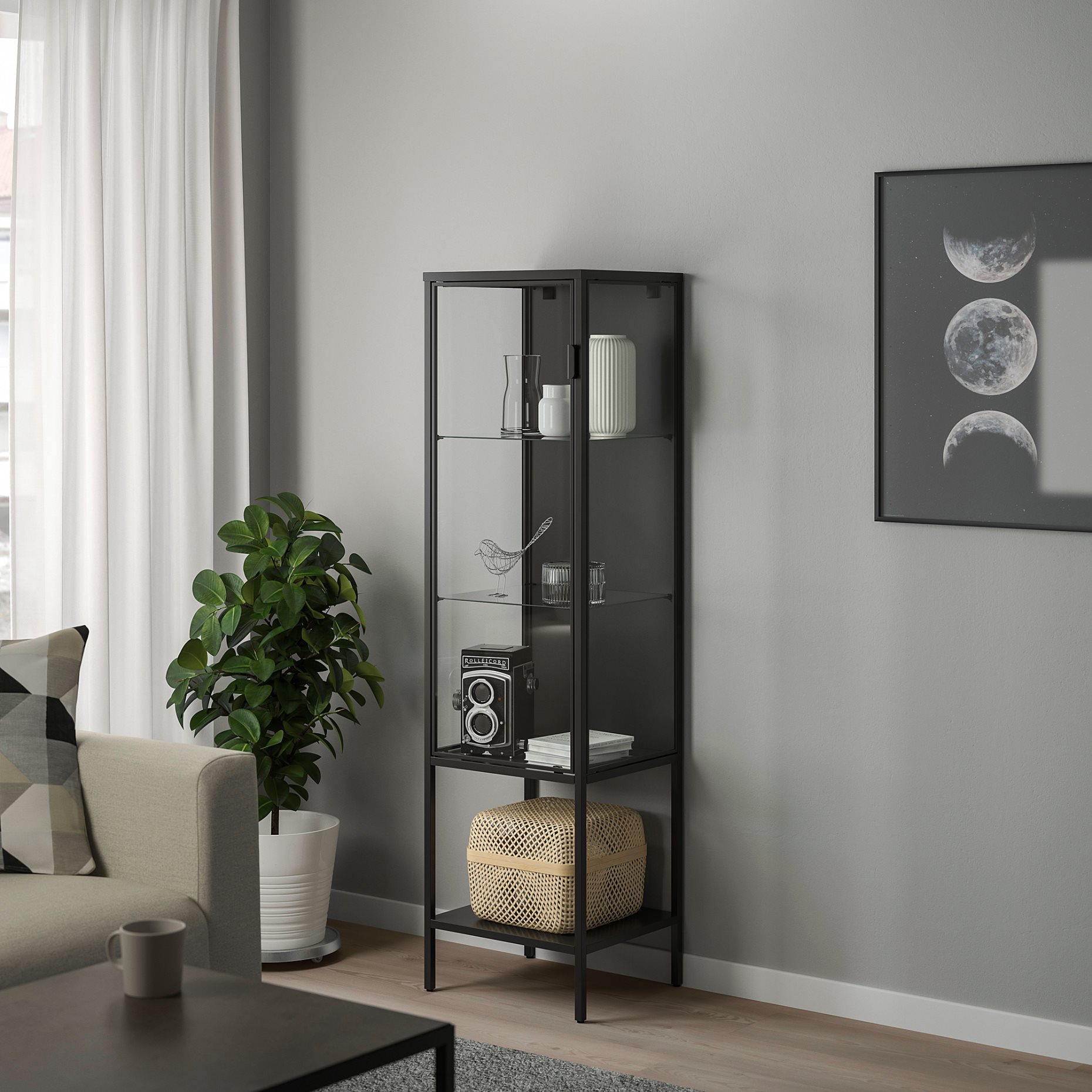 RUDSTA, ντουλάπι βιτρίνα, 42x37x155 cm, 604.348.25