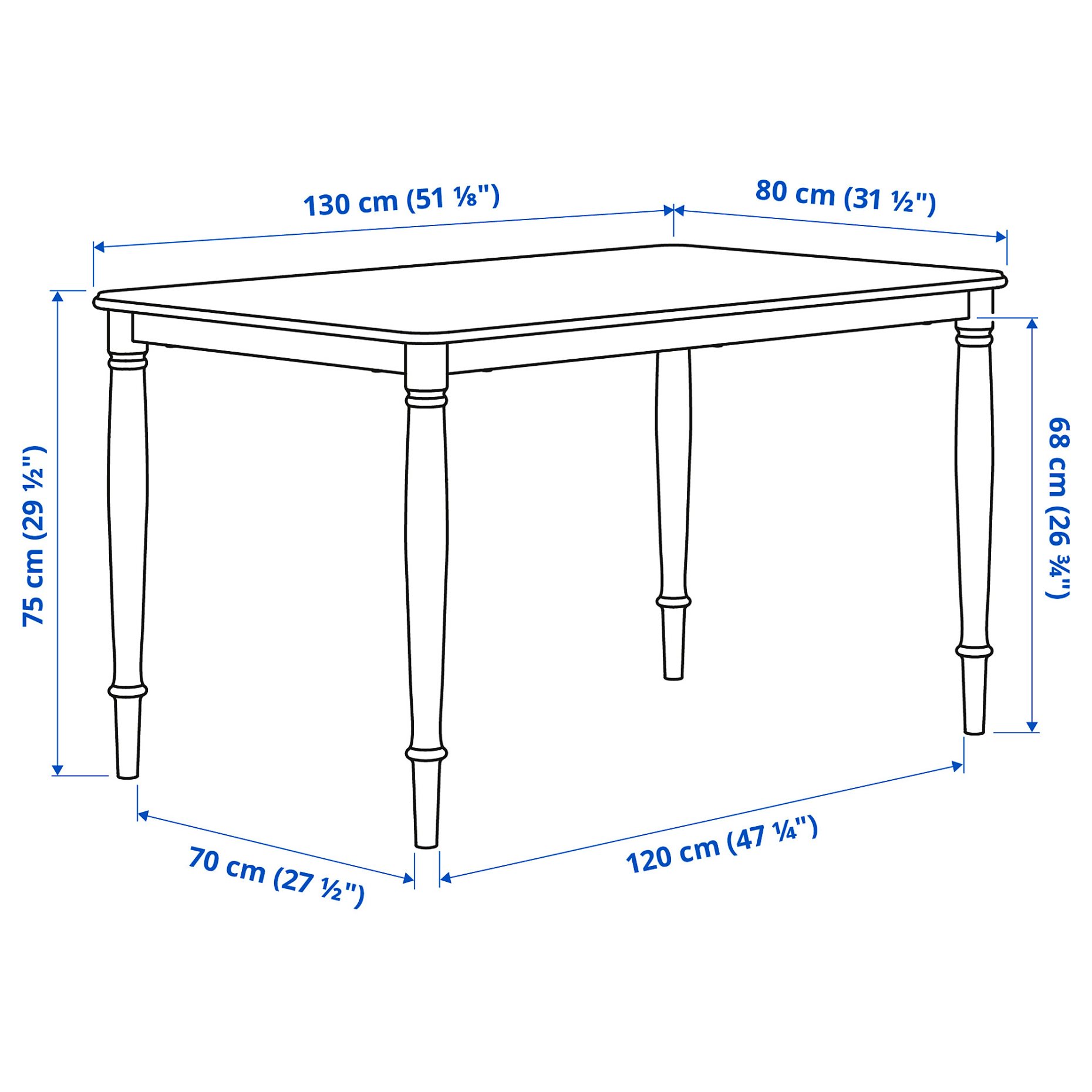 DANDERYD, dining table, 130x80 cm, 604.431.46