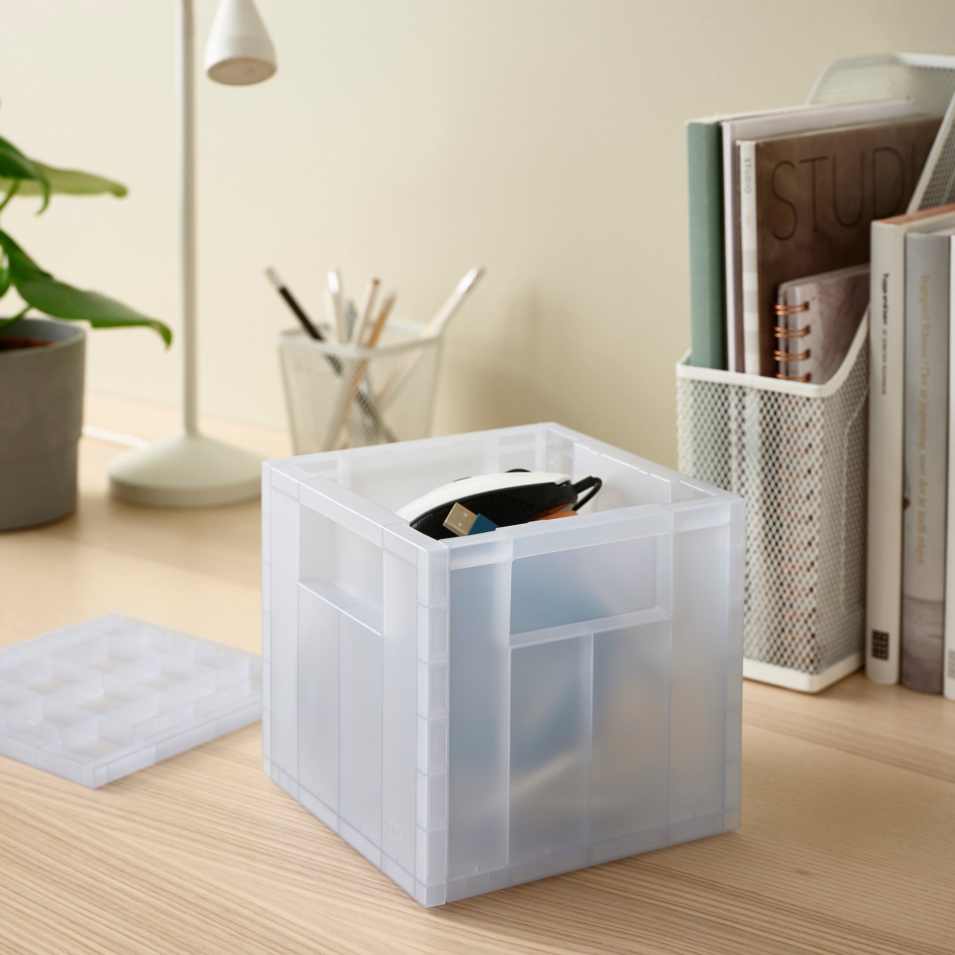PANSARTAX, storage box with lid, 16.5x16.5x16.5 cm, 605.150.20