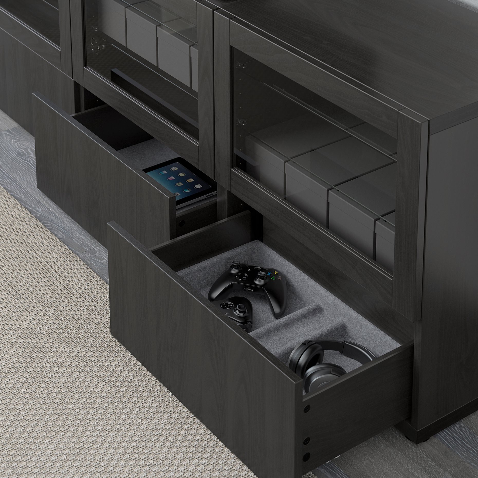 BESTÅ, έπιπλο TV με πόρτες και συρτάρια, 180x40x64 cm, 691.942.94