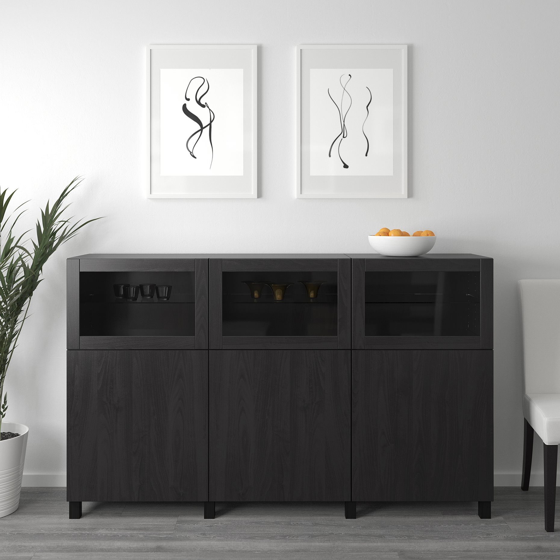 BESTÅ, storage combination with doors, 180x42x112 cm, 692.080.26
