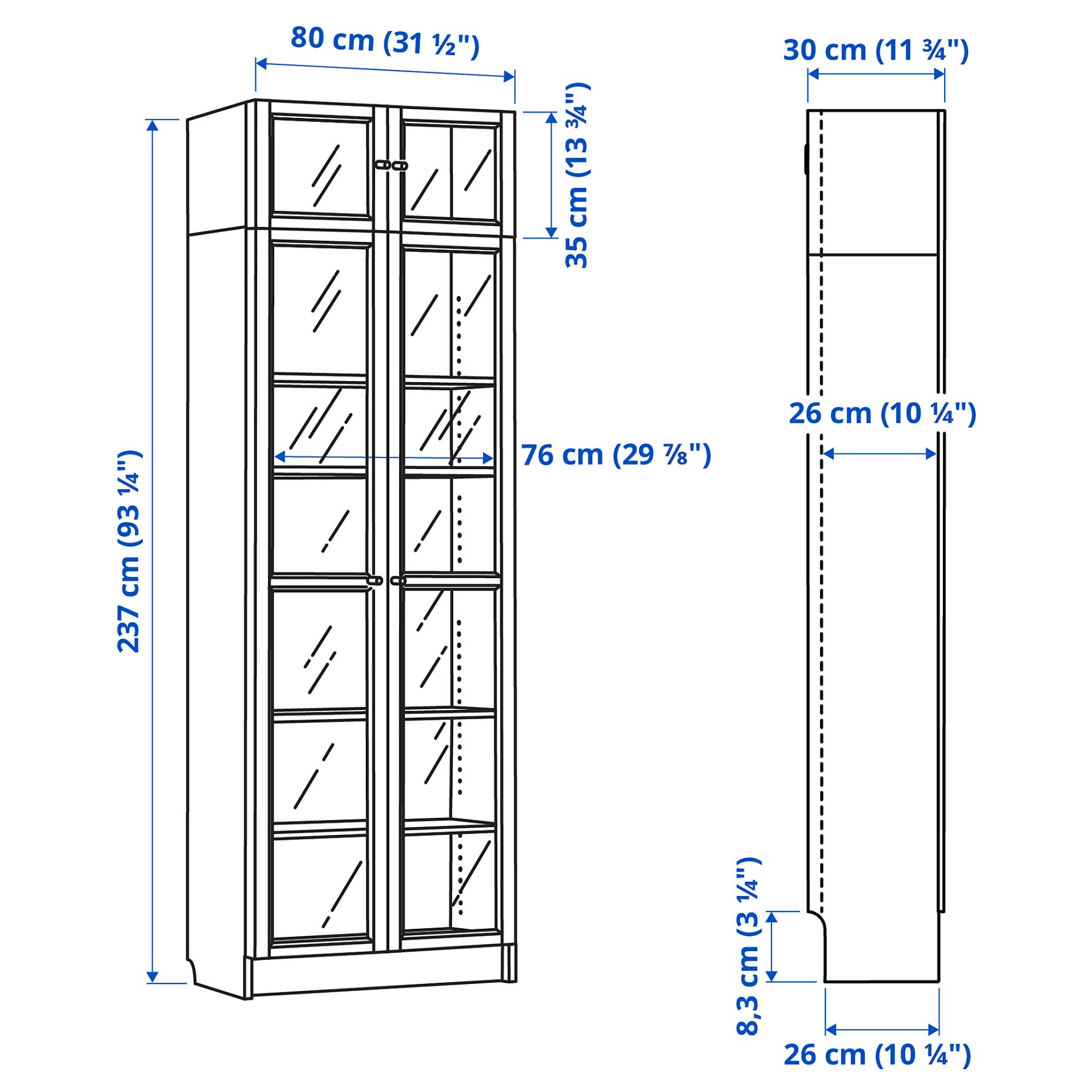BILLY/OXBERG, bookcase, 692.177.14
