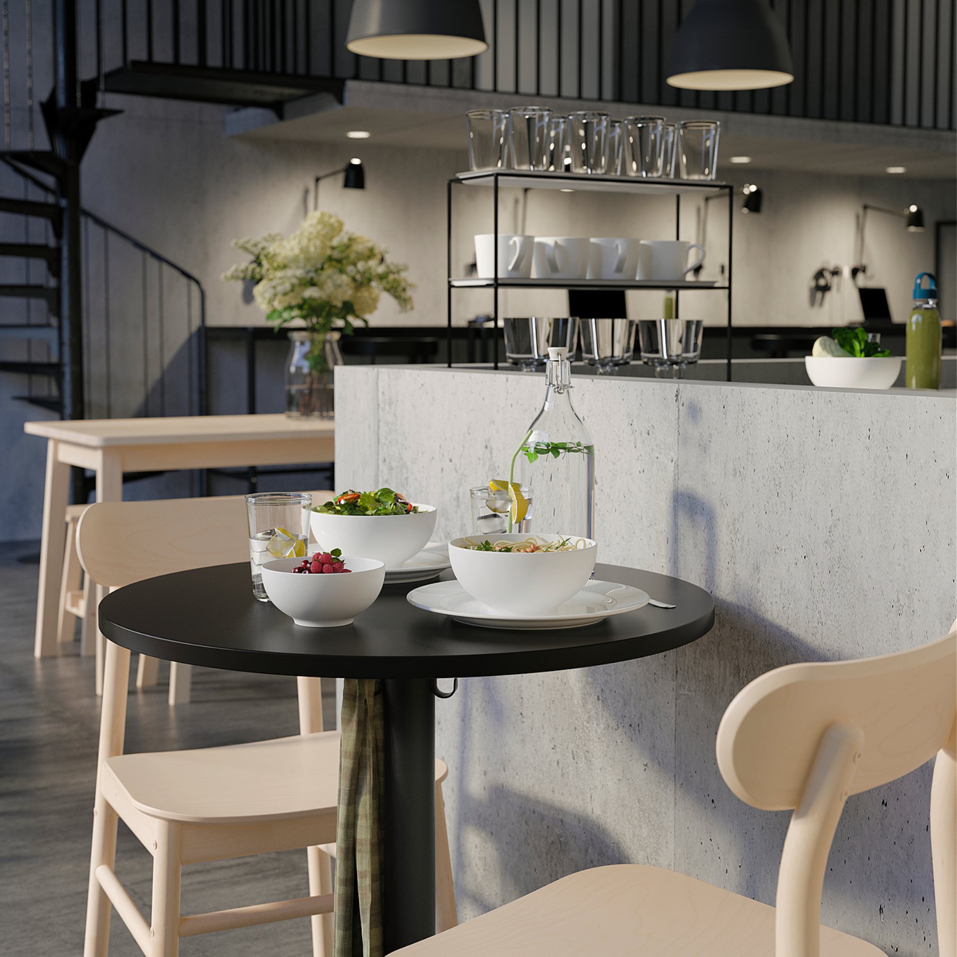 STENSELE/RONNINGE, table and 2 chairs,  70 cm, 692.971.26