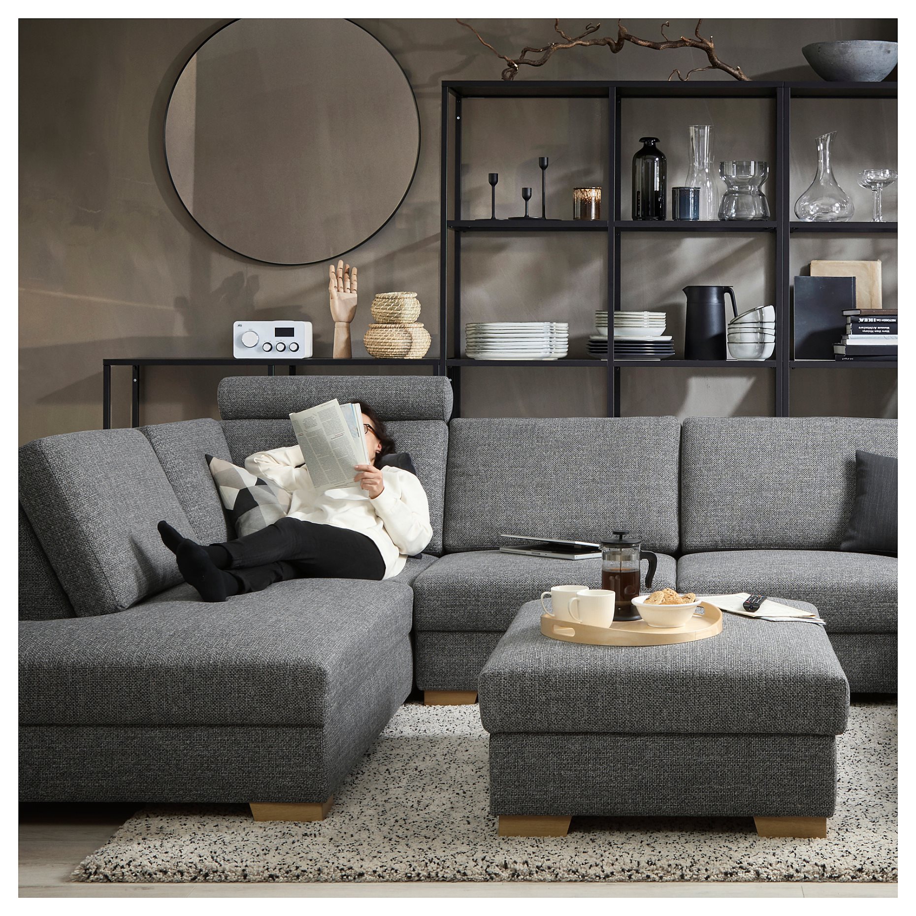 SÖRVALLEN, corner sofa 3-seat with open end/left, 693.041.41