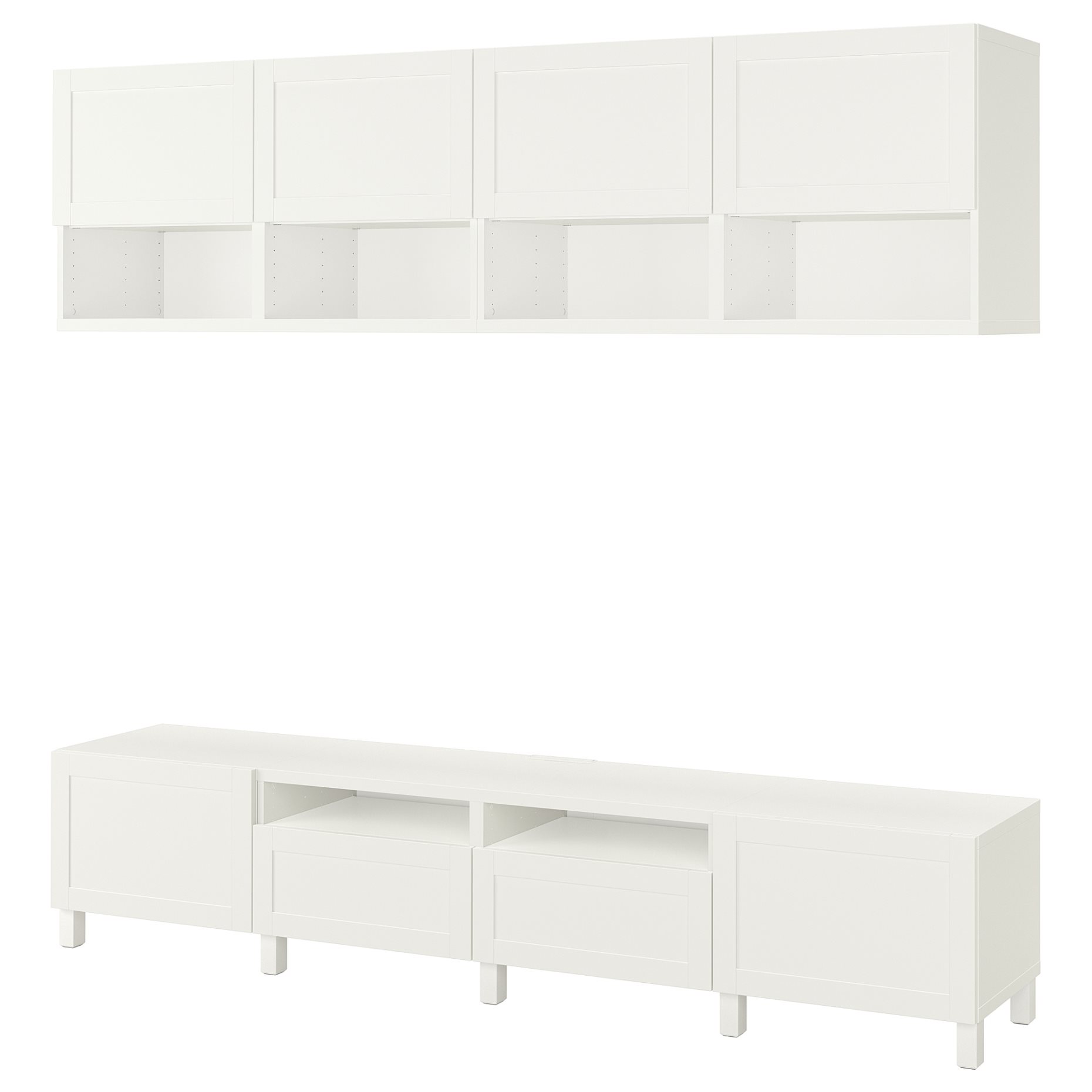 BESTÅ, TV storage combination/doors/drawers push open, 240x42x230 cm, 694.119.52