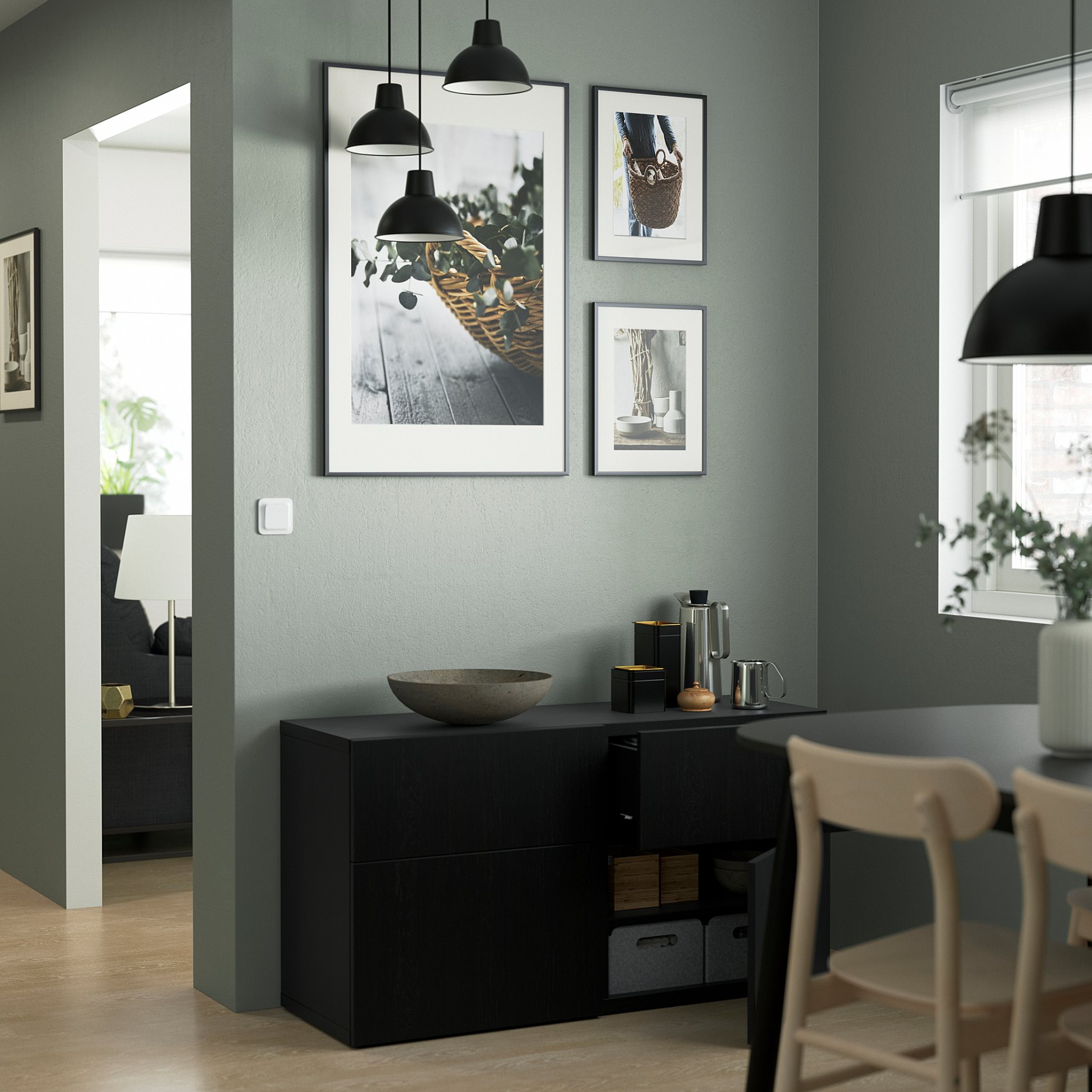 BESTÅ, storage combination with doors/drawers push-open, 120x42x65 cm, 694.126.21