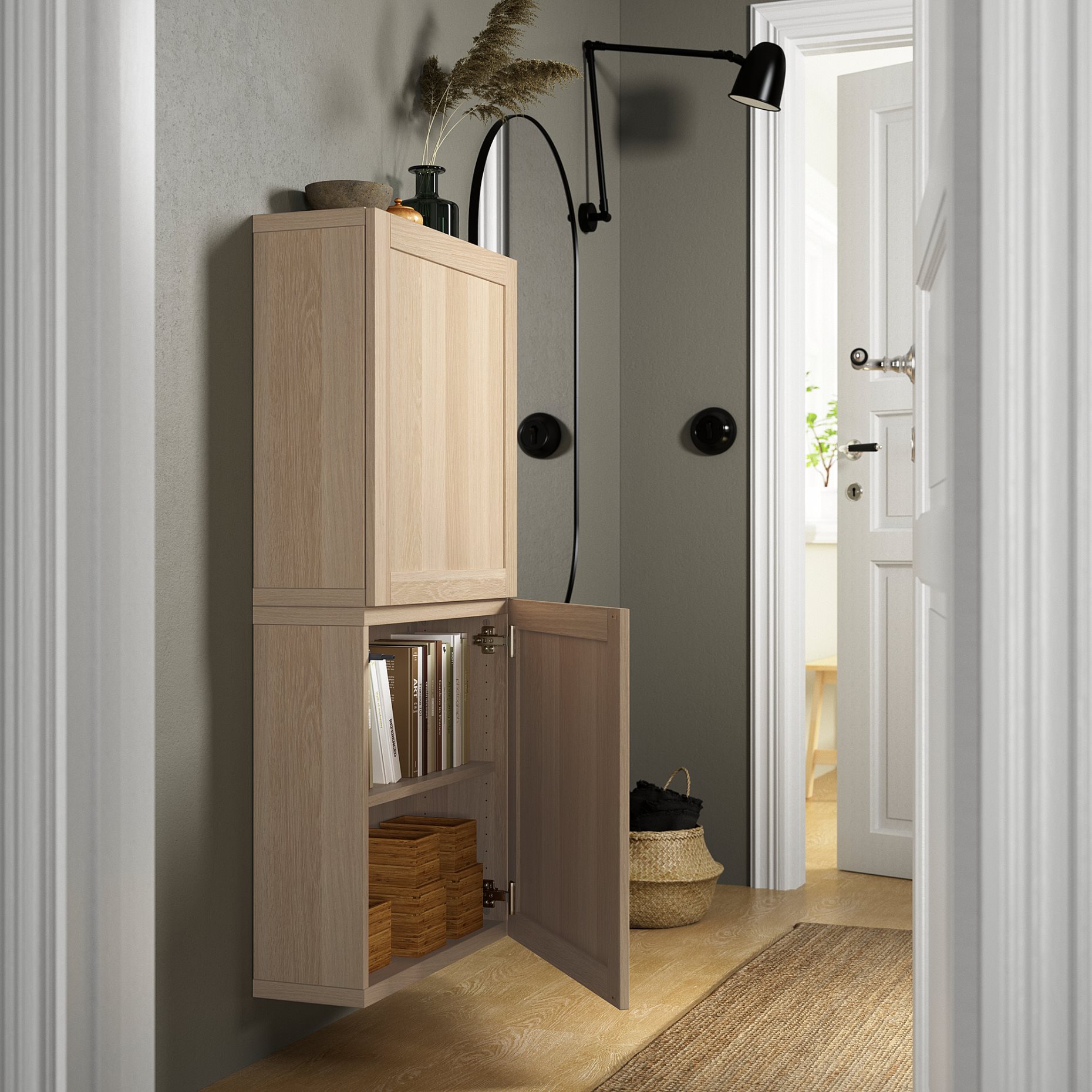 BESTÅ, wall cabinet with 2 doors, 60x22x128 cm, 694.171.00