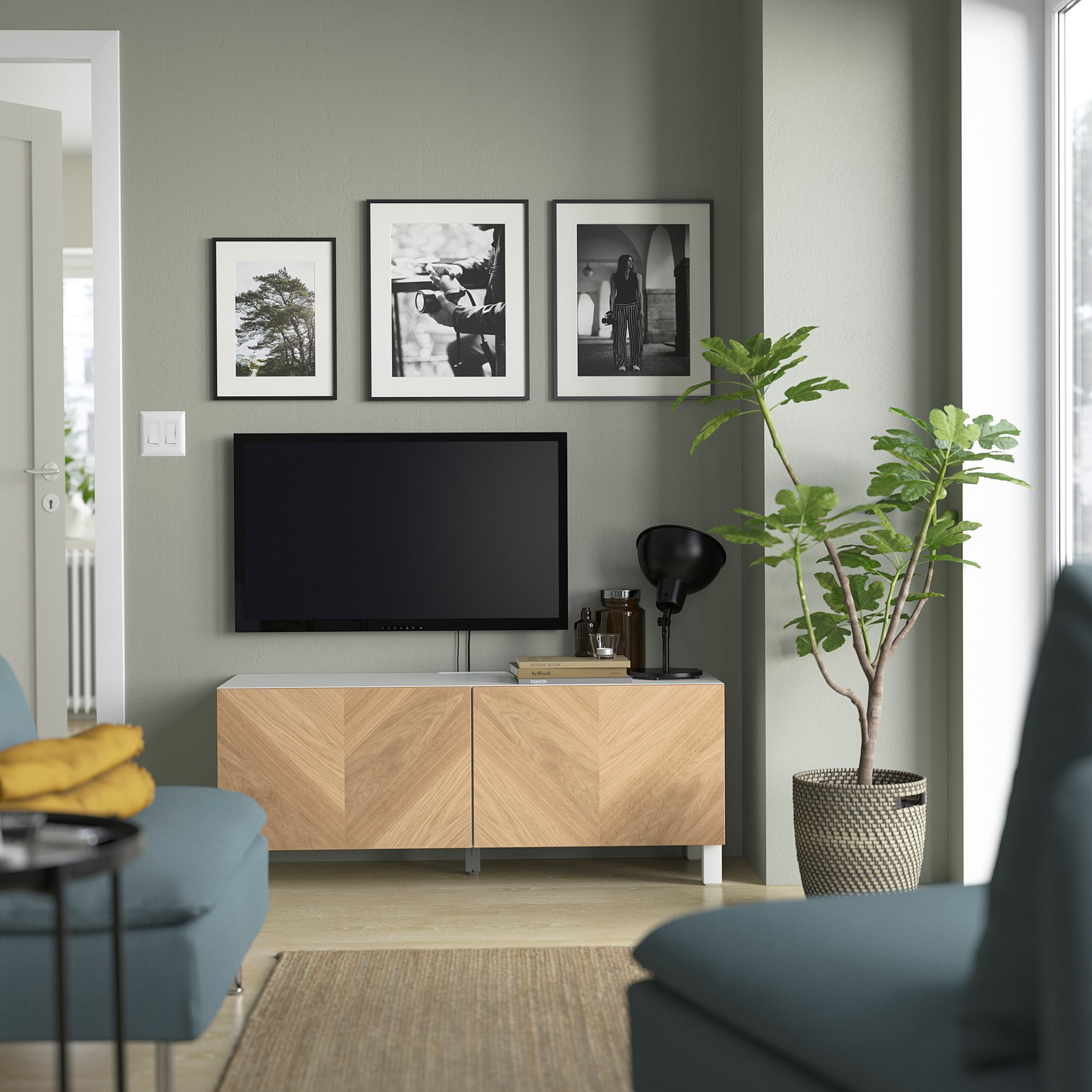 BESTÅ, TV bench with doors, 120x42x48 cm, 694.194.39