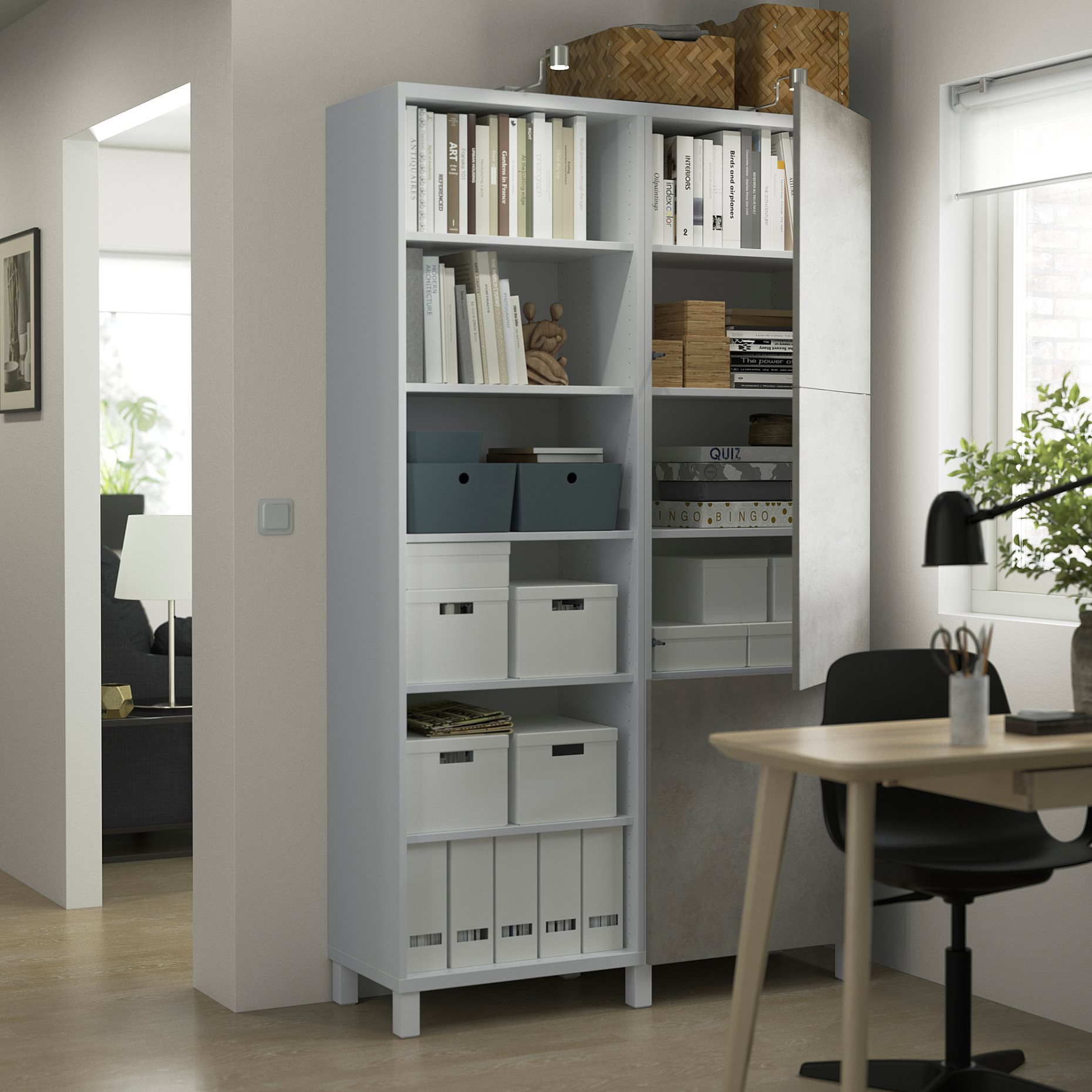 BESTÅ, storage combination with doors, 120x42x202 cm, 694.216.92