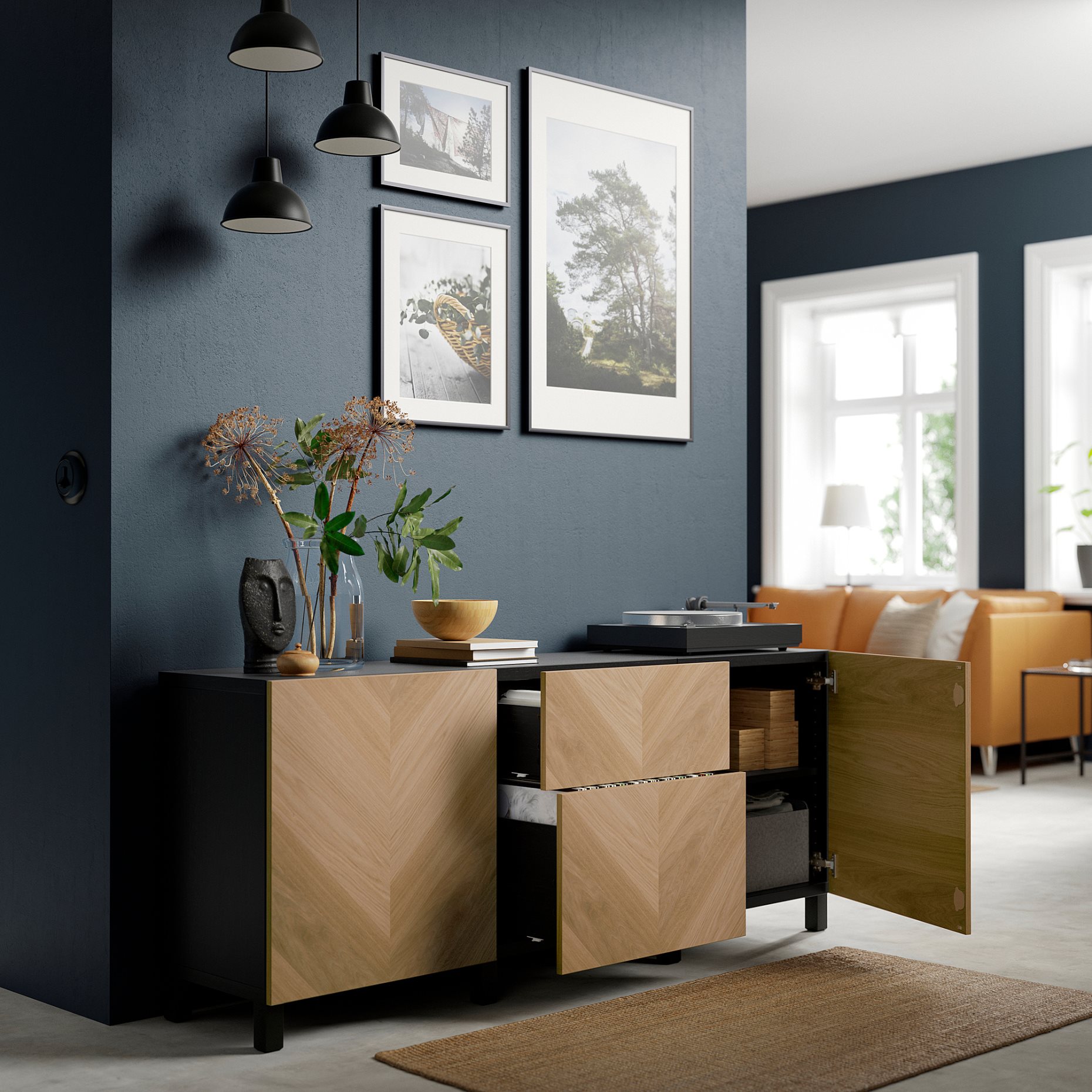 BESTÅ, storage combination with drawers push open, 180x42x74 cm, 694.218.47