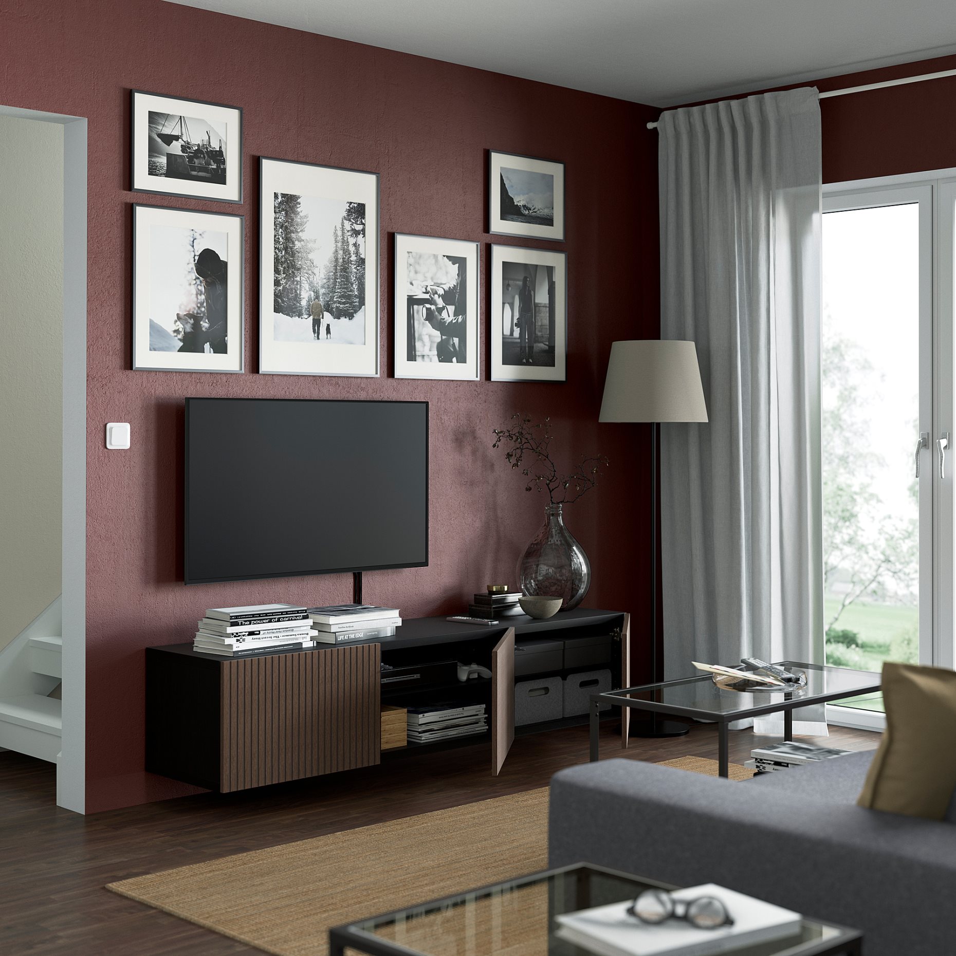 BESTÅ, έπιπλο TV με πόρτες, 180x42x38 cm, 694.221.87
