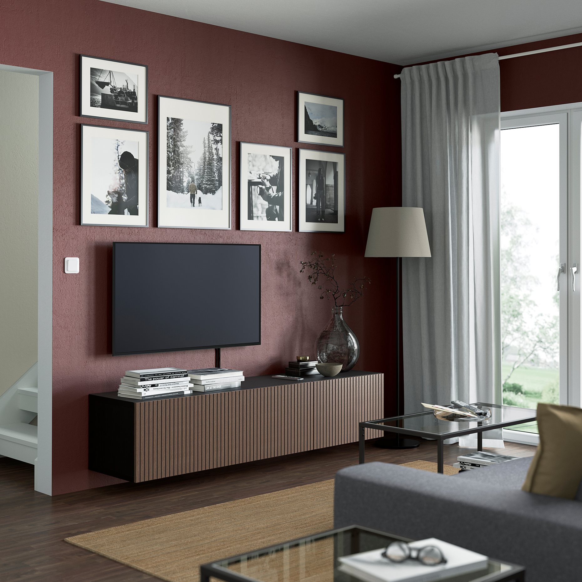 BESTÅ, έπιπλο TV με πόρτες, 180x42x38 cm, 694.221.87