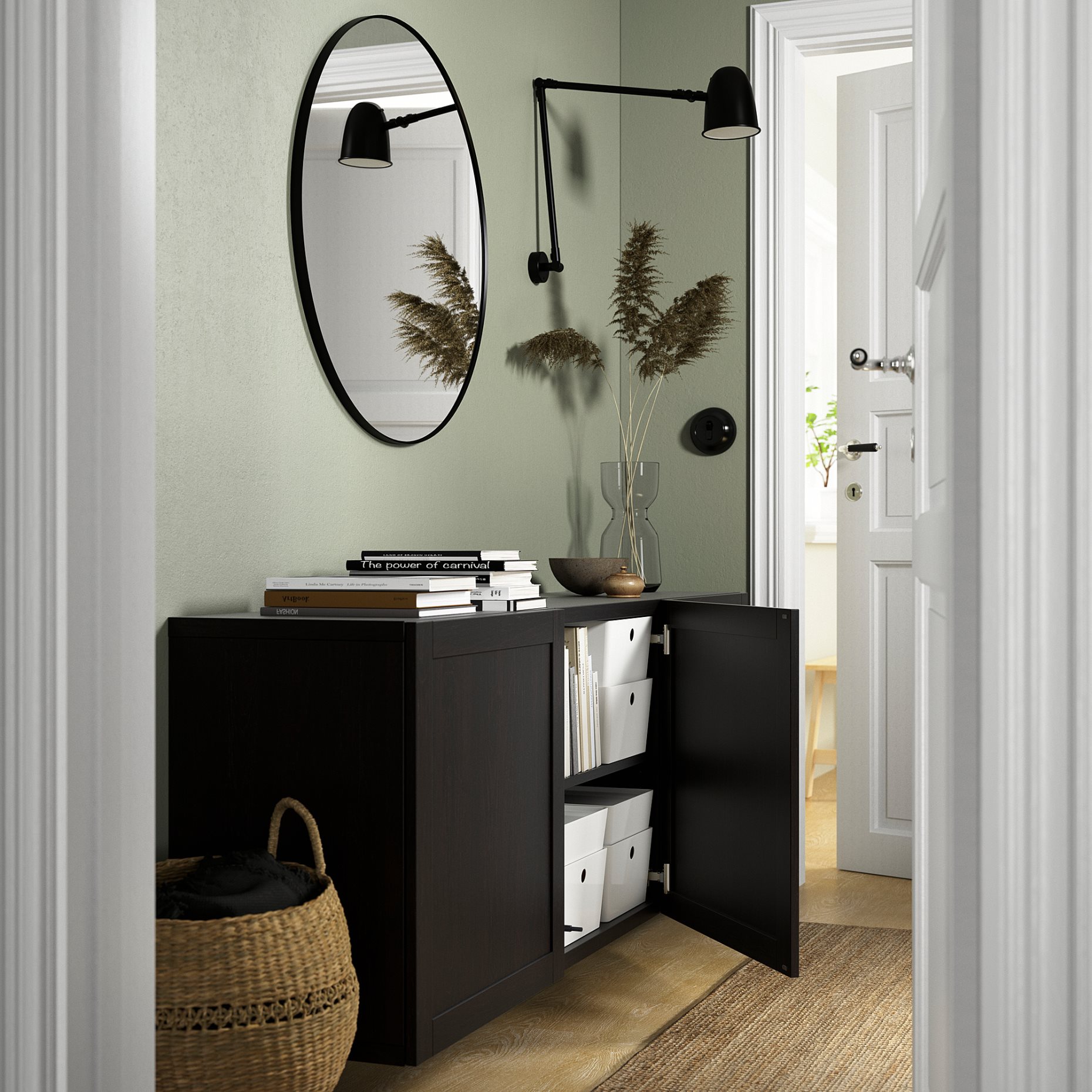 BESTÅ, wall-mounted cabinet combination, 180x42x64 cm, 694.259.11