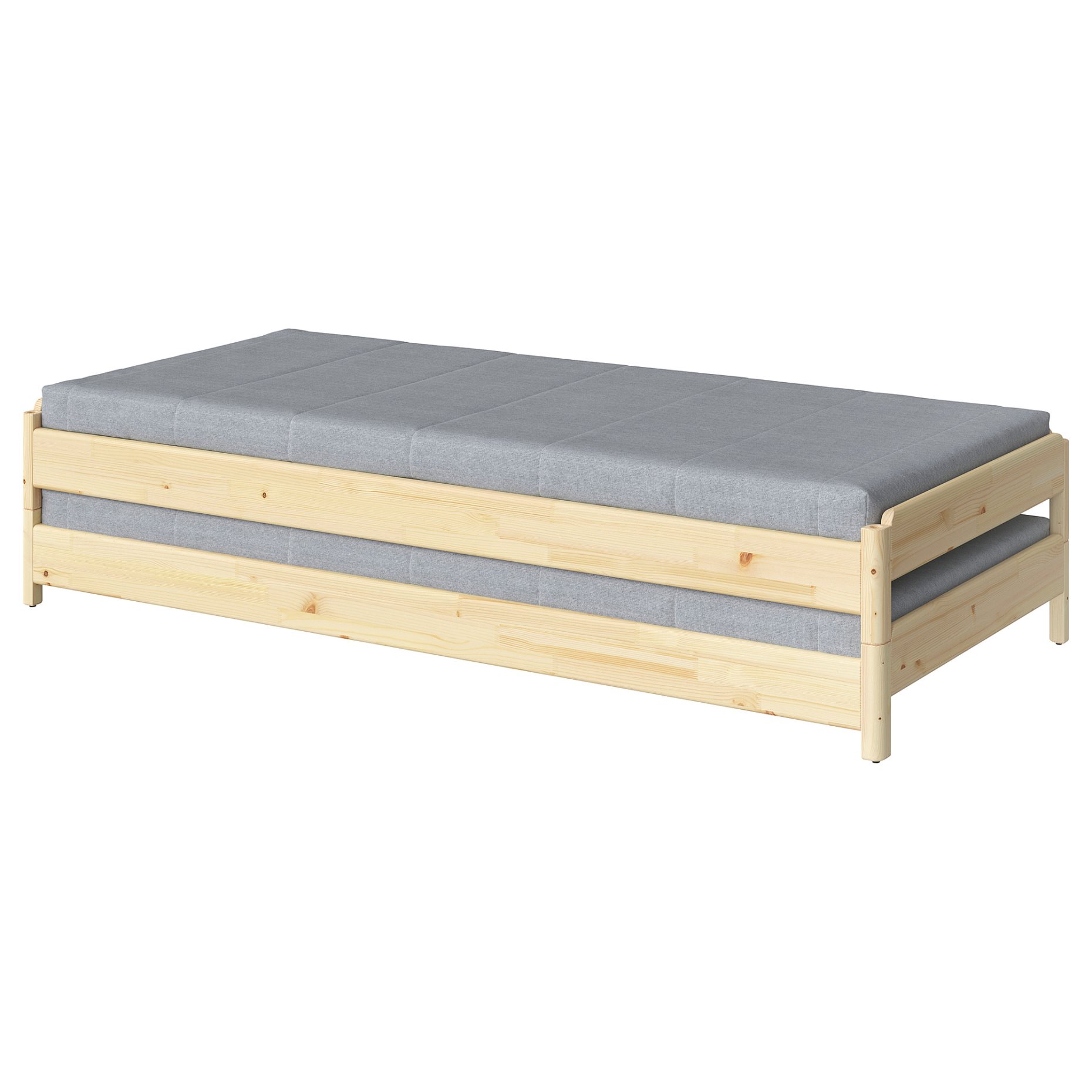 UTÅKER, stackable bed with 2 mattresses/2 pack, 80x200 cm, 694.281.32