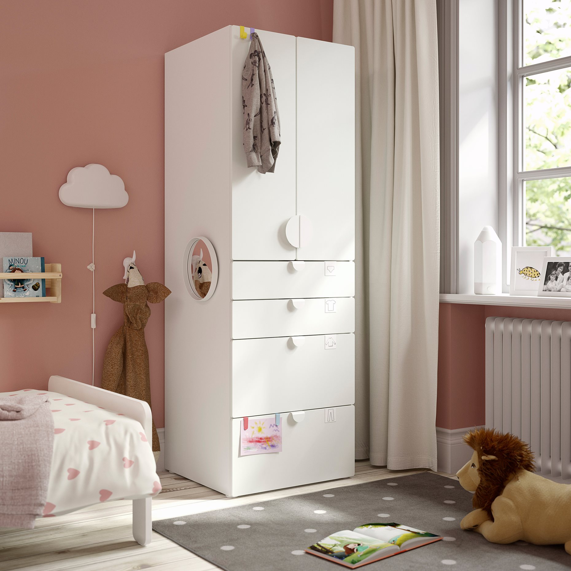 SMASTAD/PLATSA, wardrobe with 4 drawers, 60x57x181 cm, 694.283.25
